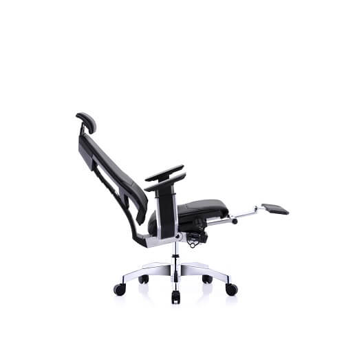 כיסא ארגונומי עור עם משענת רגליים Comfort UK Genidia Luxury שחור - Image 4