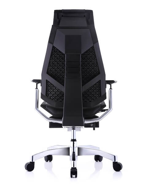 כיסא ארגונומי עור עם משענת רגליים Comfort UK Genidia Luxury שחור - Image 5