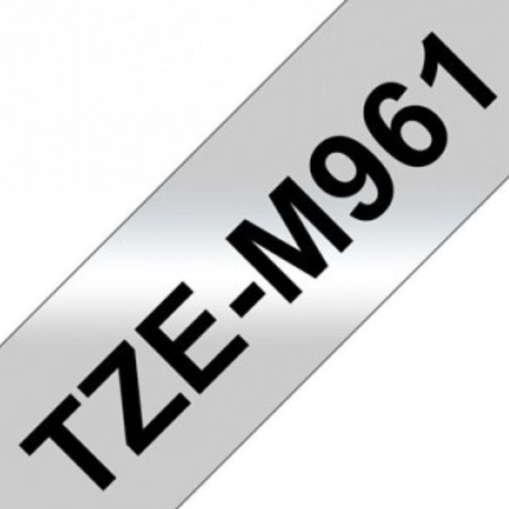 סרט תוויות שחור על רקע כסף מתכתי 36 מ"מ דגם Brother TZEM961 - Image 2