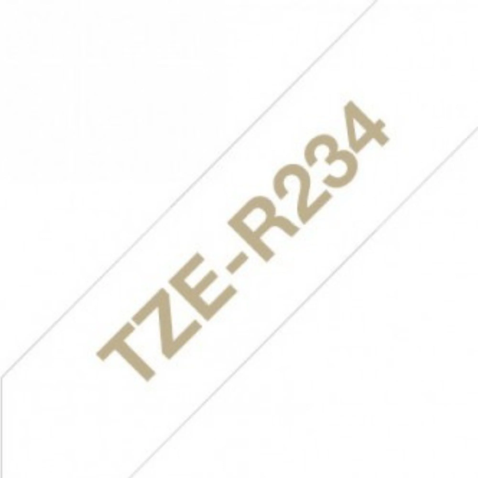 סרט תוויות זהב על רקע לבן 12 מ"מ דגם Brother TZER234 - Image 2