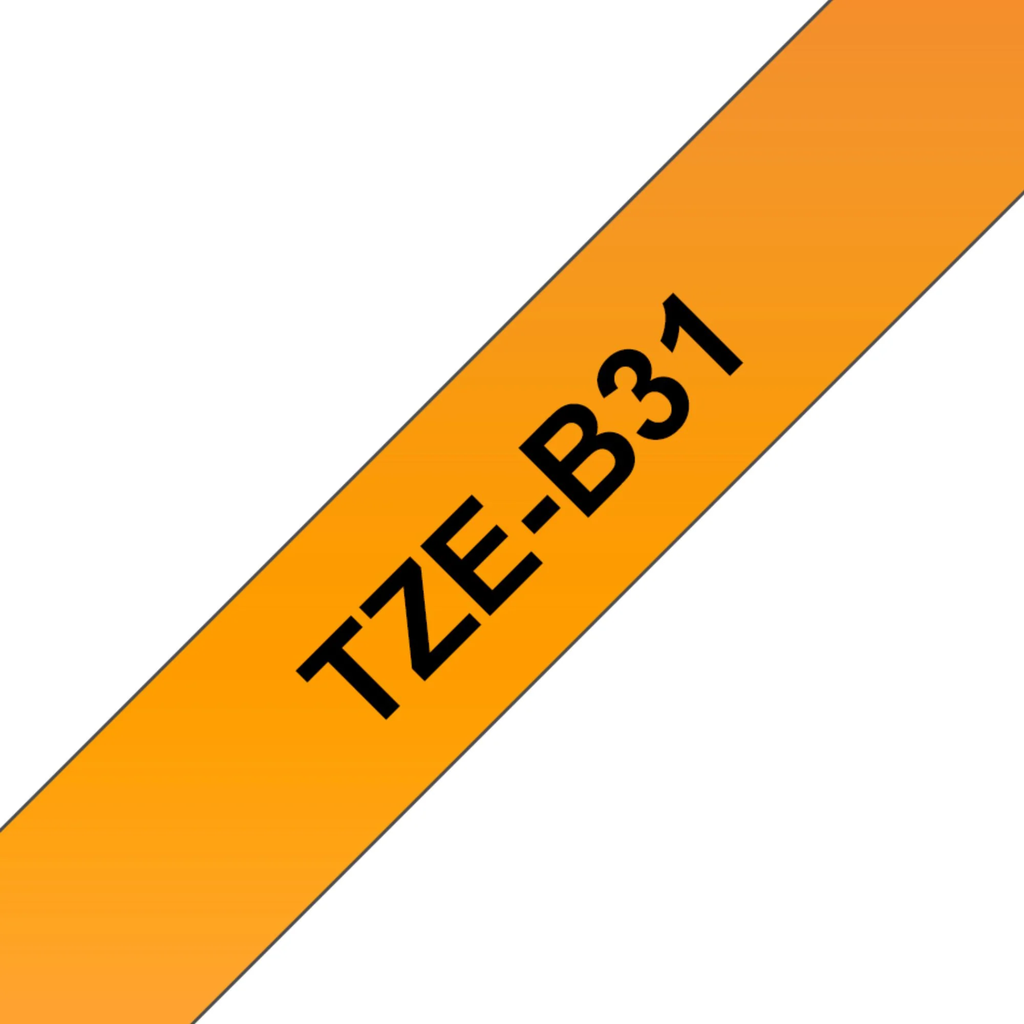 סרט תוויות שחור על רקע כתום 12 מ"מ דגם Brother TZEB31 - Image 2