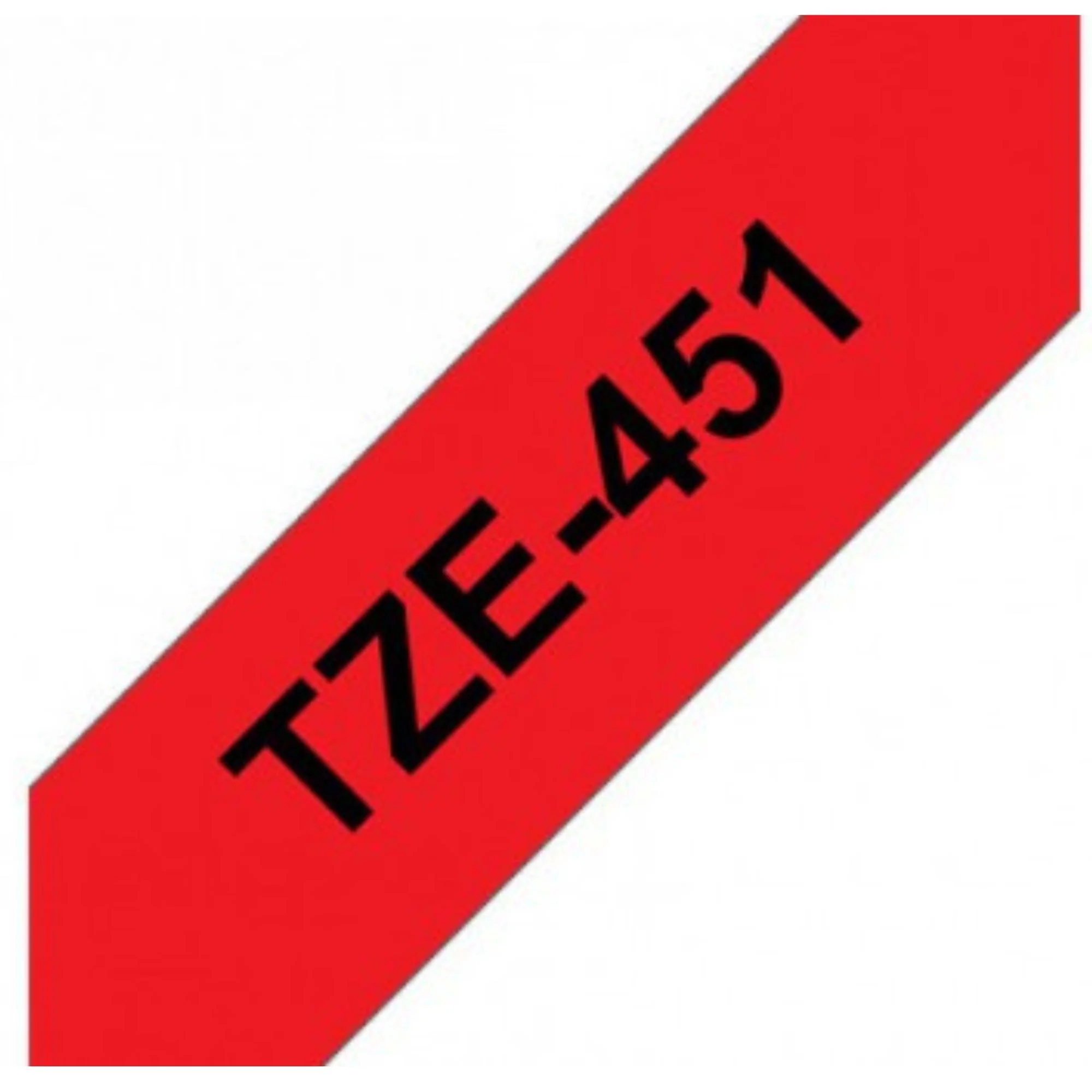סרט תוויות שחור על רקע אדום 24 מ"מ דגם Brother TZE451 - Image 2