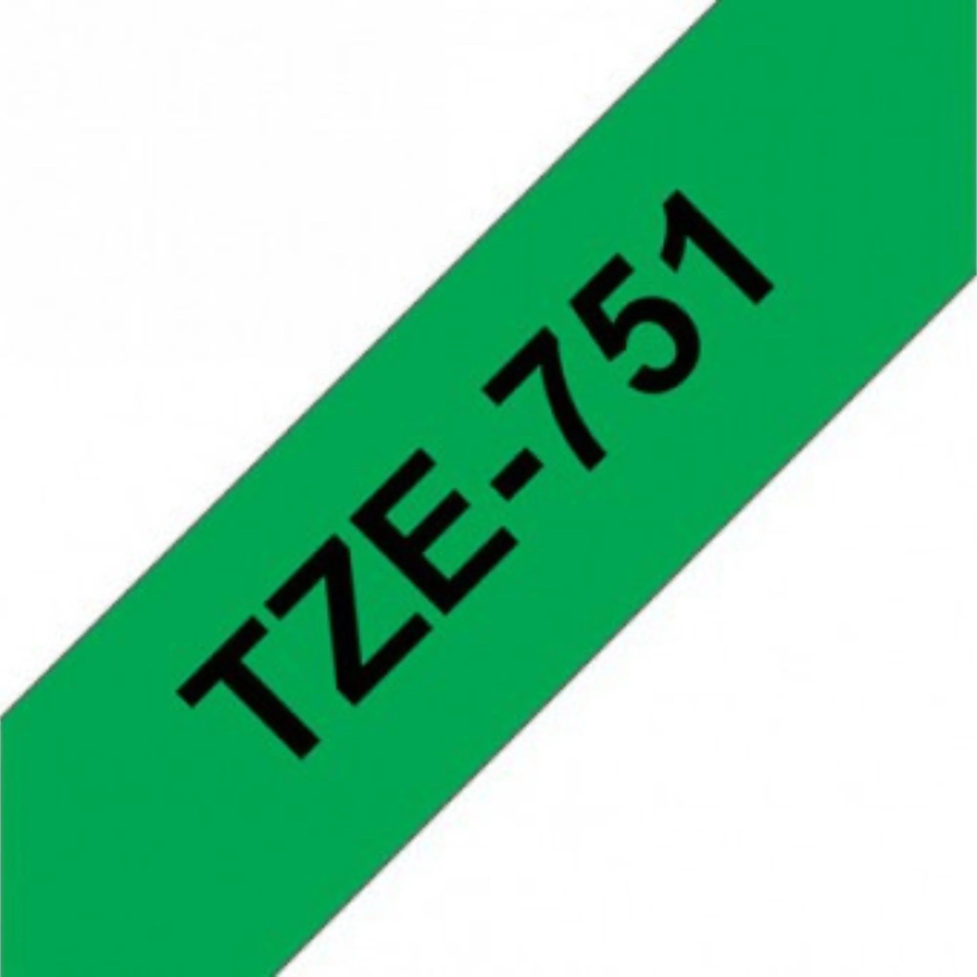 סרט תוויות שחור על רקע ירוק 24 מ"מ דגם Brother TZE751 - Image 2