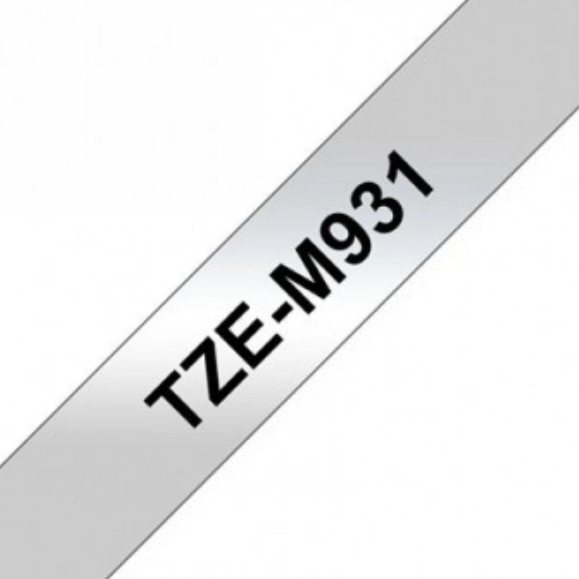 סרט תוויות שחור על רקע כסף 12 מ"מ דגם Brother TZEM931 - Image 2
