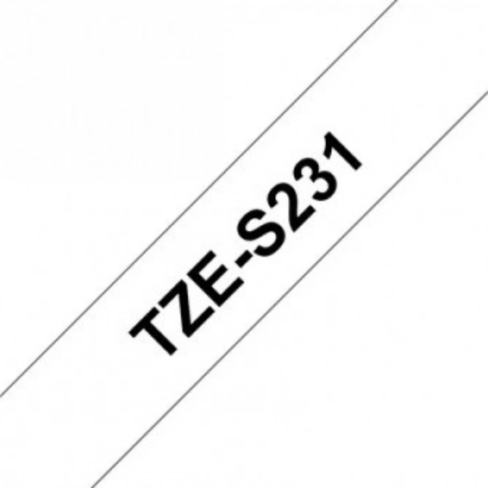 סרט תוויות שחור על רקע לבן 12 מ"מ Brother TZES231 - Image 2