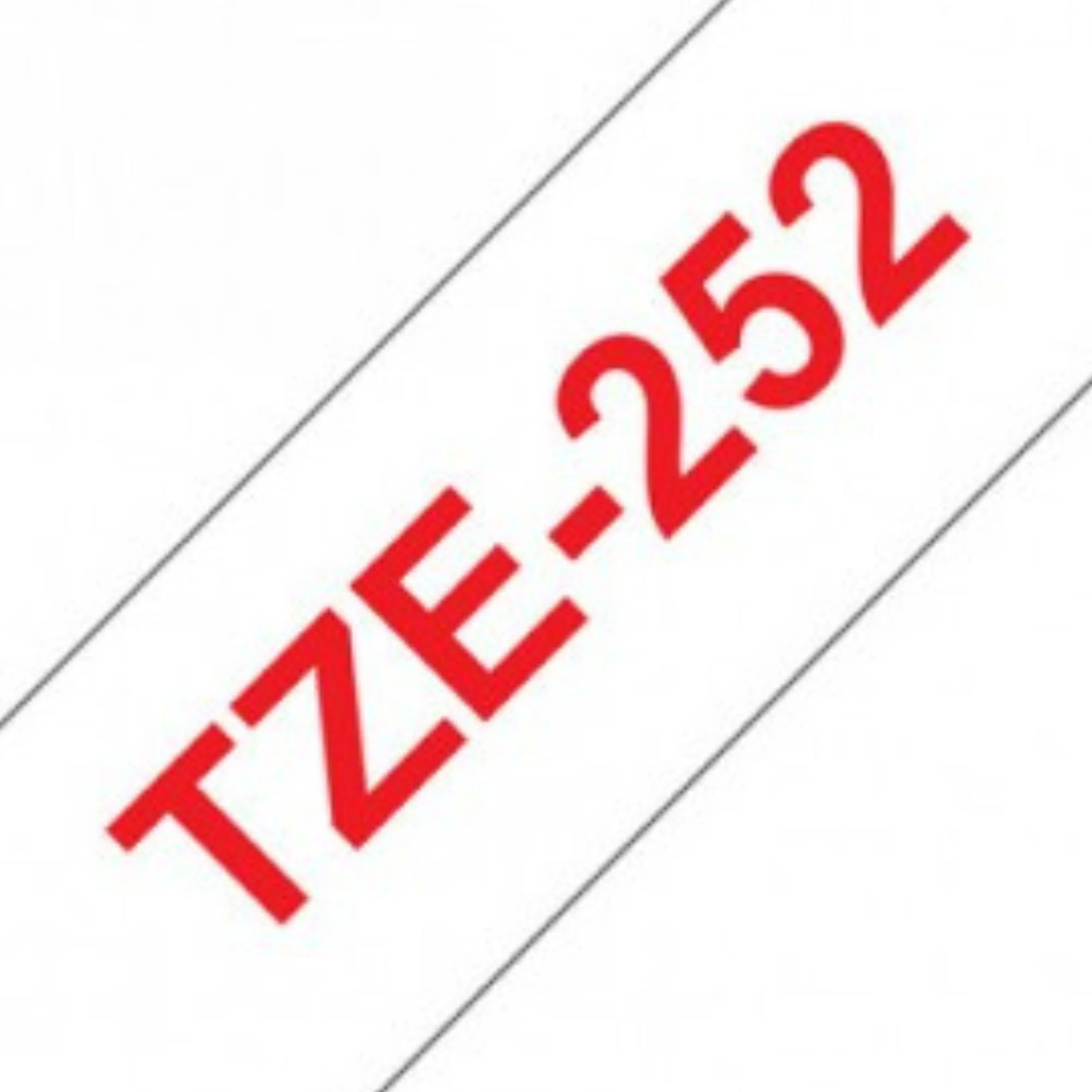 סרט תוויות אדום על רקע לבן 24 מ"מ דגם Brother TZE252 - Image 2