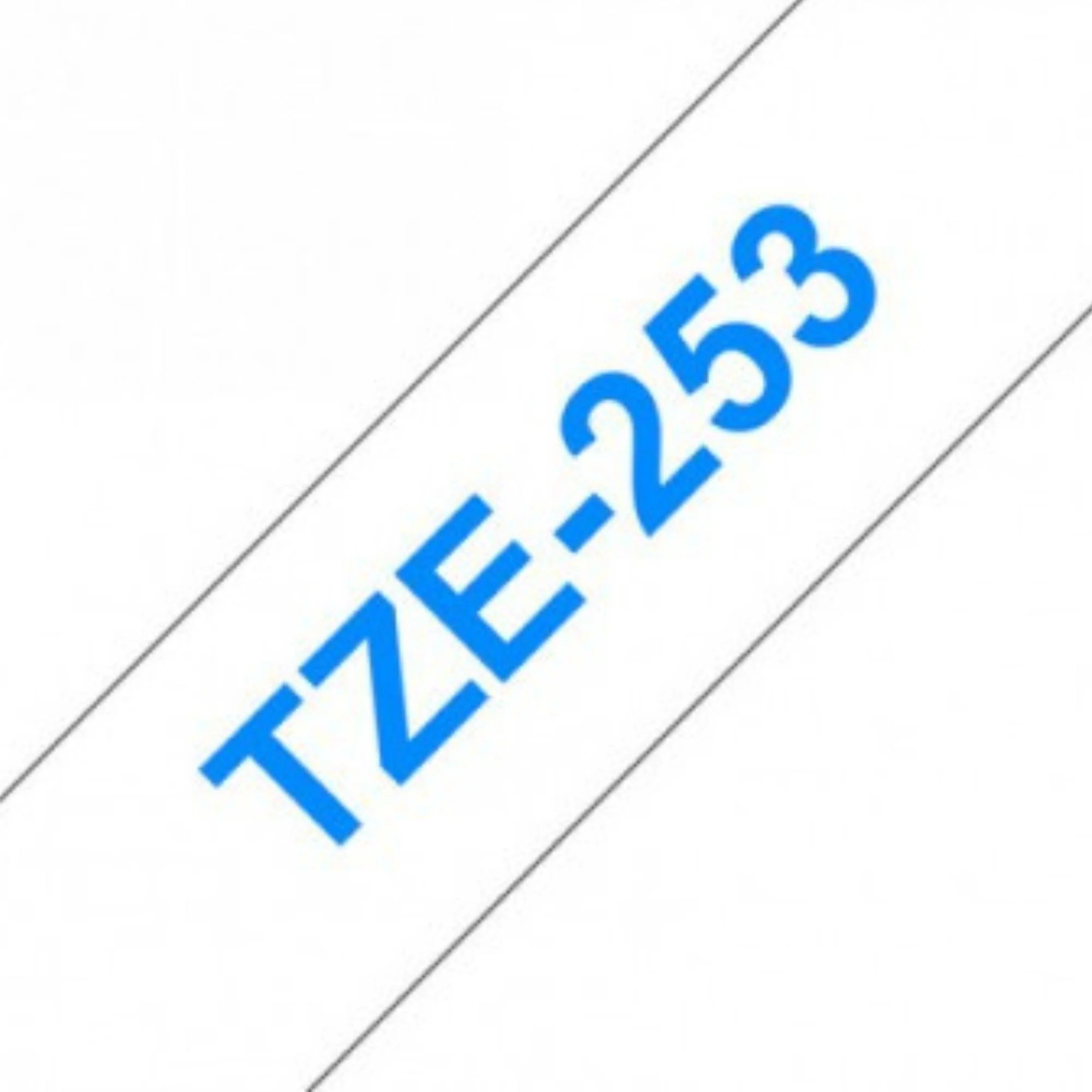 סרט תוויות כחול על רקע לבן 24 מ"מ דגם Brother TZE253 - Image 2