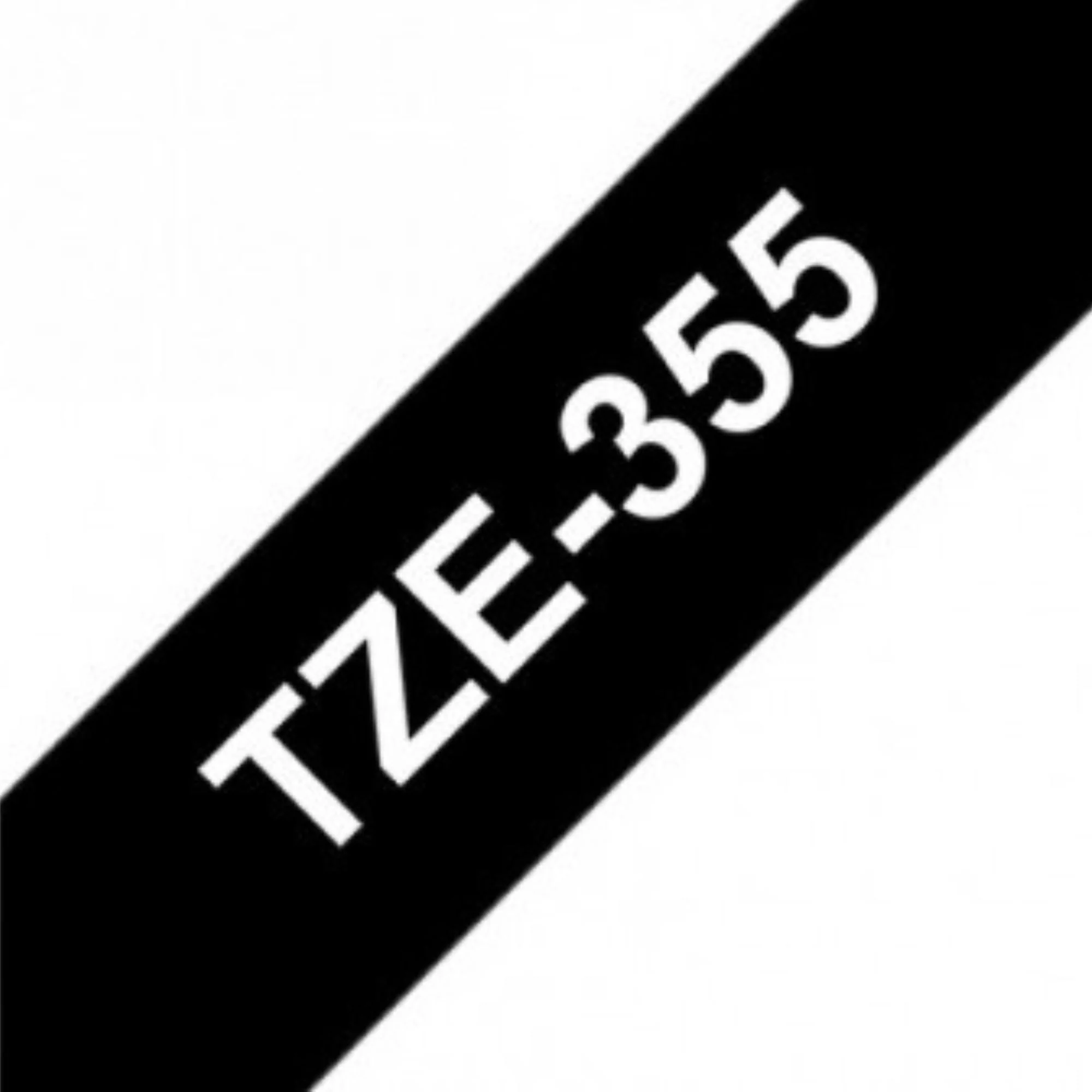 סרט תוויות לבן על רקע שחור 24 מ"מ דגם Brother TZE355 - Image 2