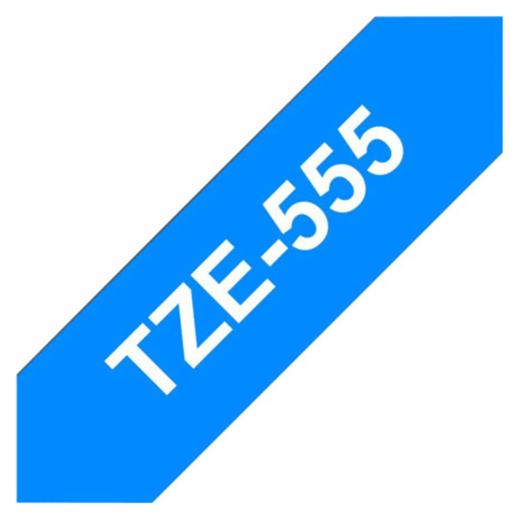 סרט תוויות לבן על רקע כחול 24 מ"מ דגם Brother TZE555 - Image 2