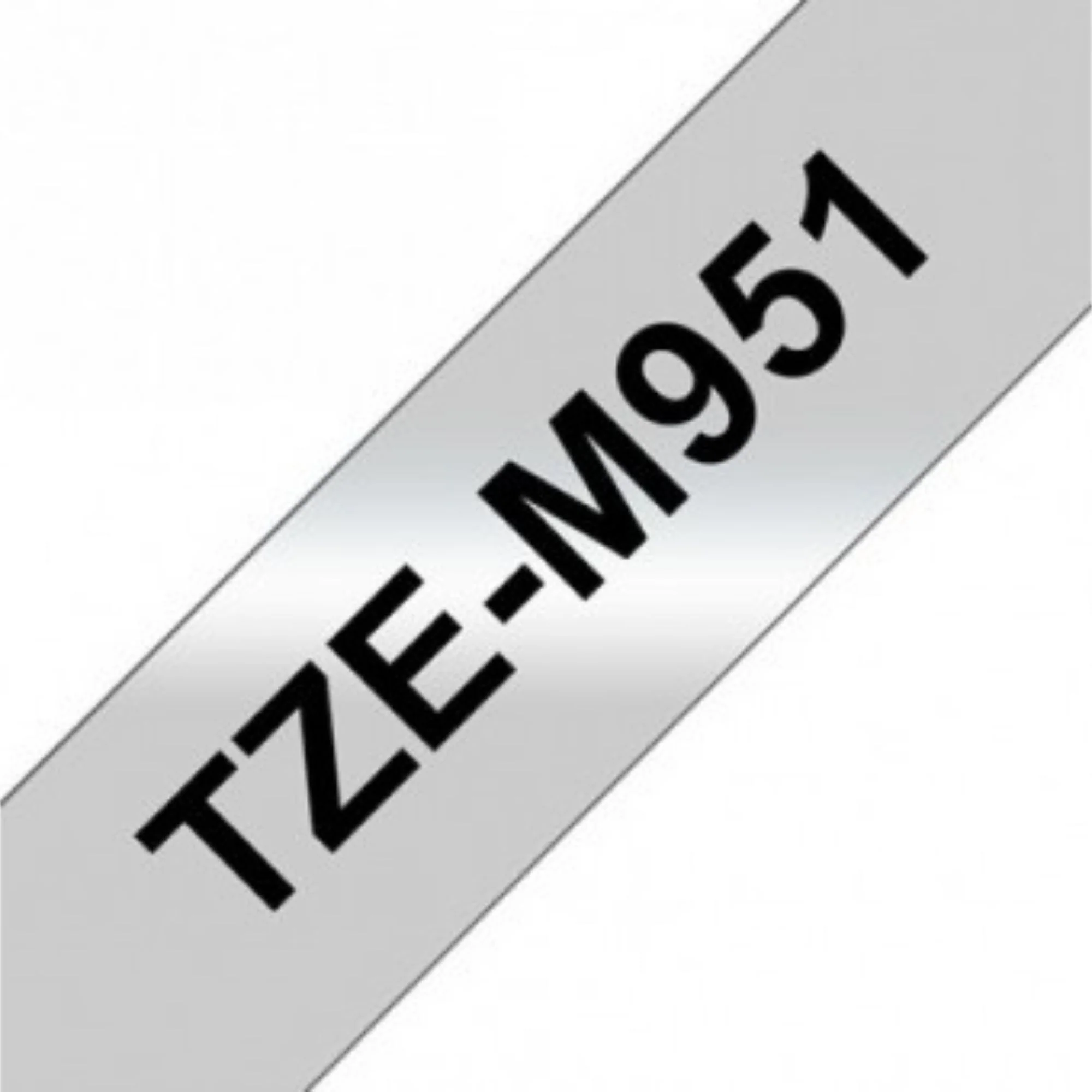 סרט תוויות שחור על רקע כסף 24 מ"מ דגם Brother TZEM951 - Image 2