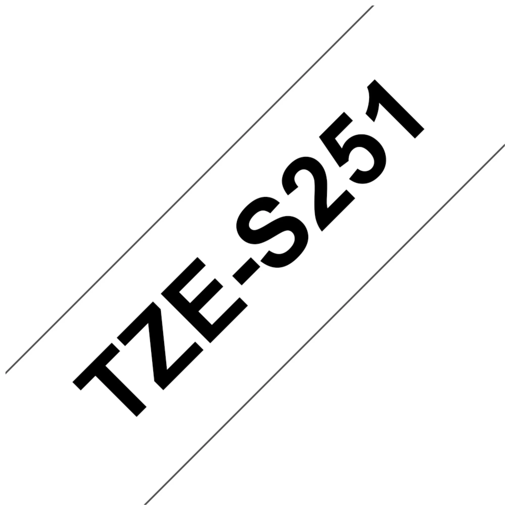 סרט תוויות שחור על רקע לבן 24 מ"מ Brother TZES251 - Image 2