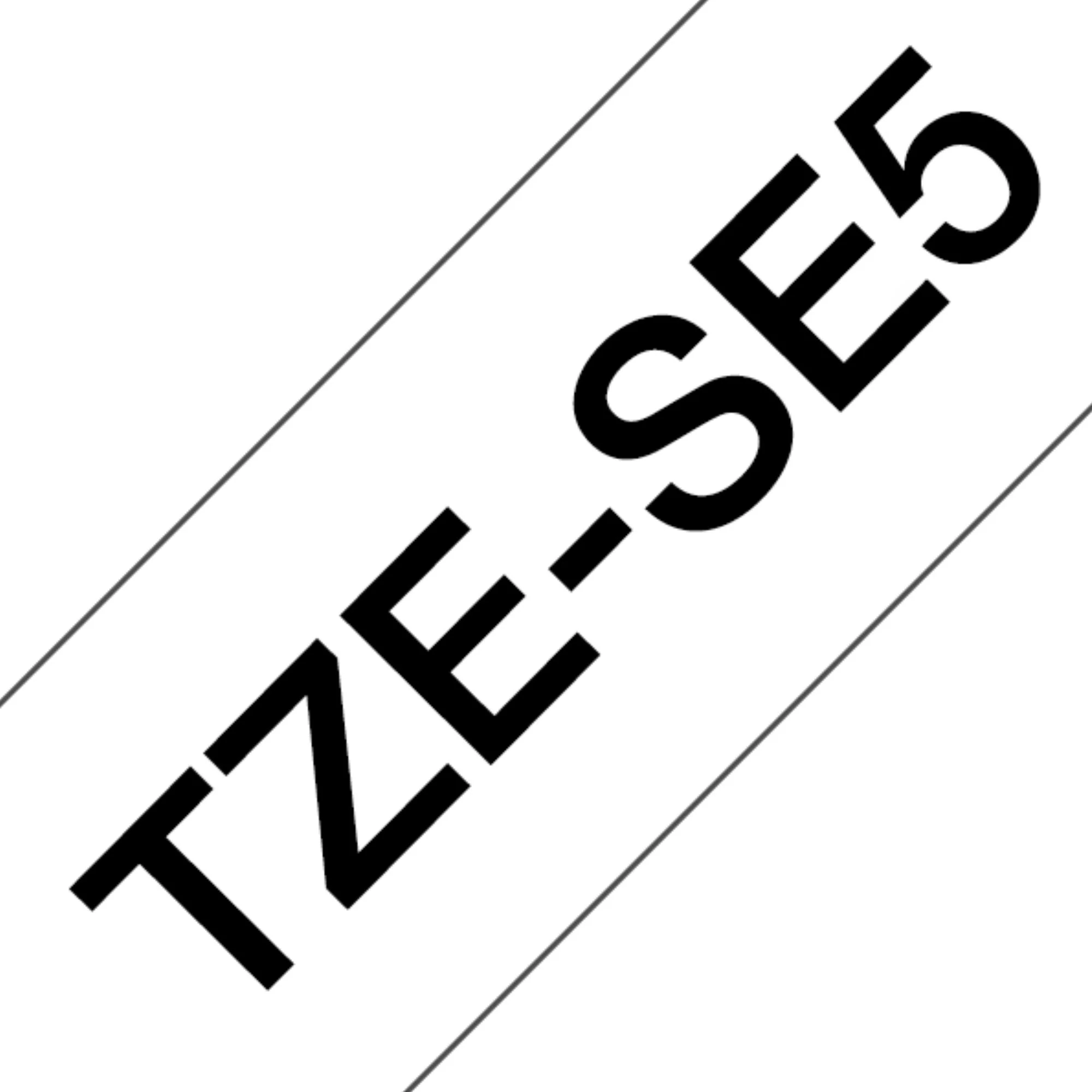 סרט תוויות שחור על רקע לבן 24 מ"מ Brother TZESE5 - Image 2