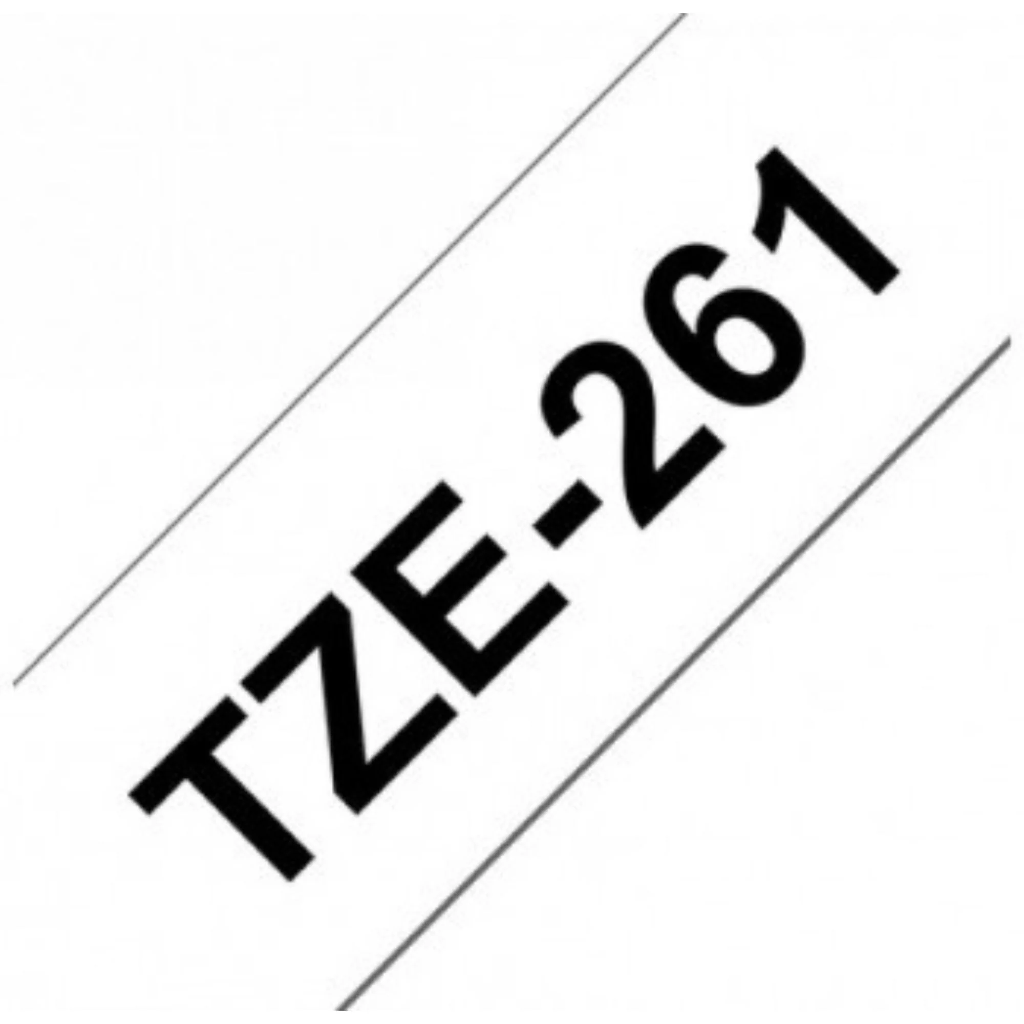 סרט תוויות שחור על רקע לבן 36 מ"מ דגם Brother TZE261 - Image 2