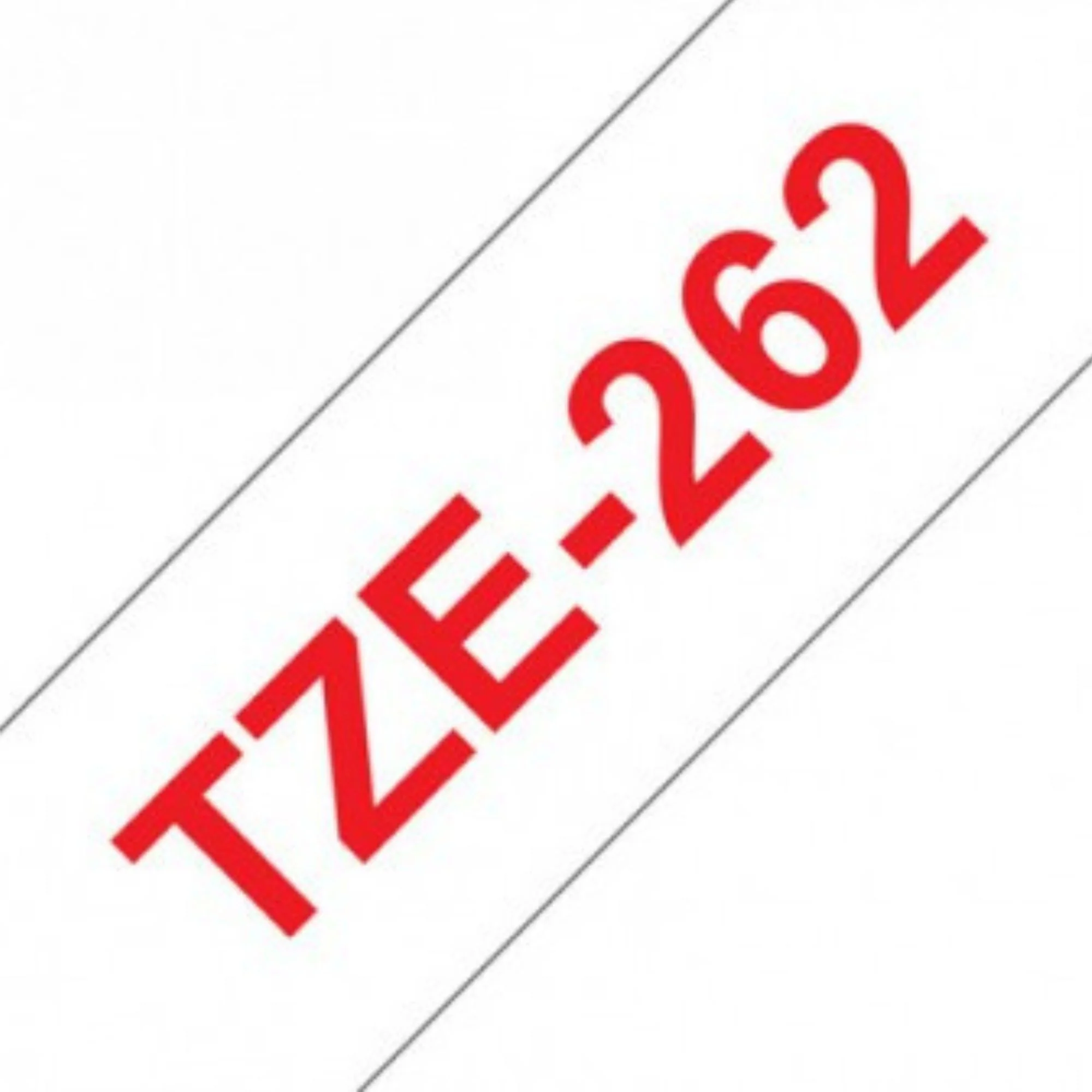 סרט תוויות אדום על רקע לבן 36 מ"מ דגם Brother TZE262 - Image 2