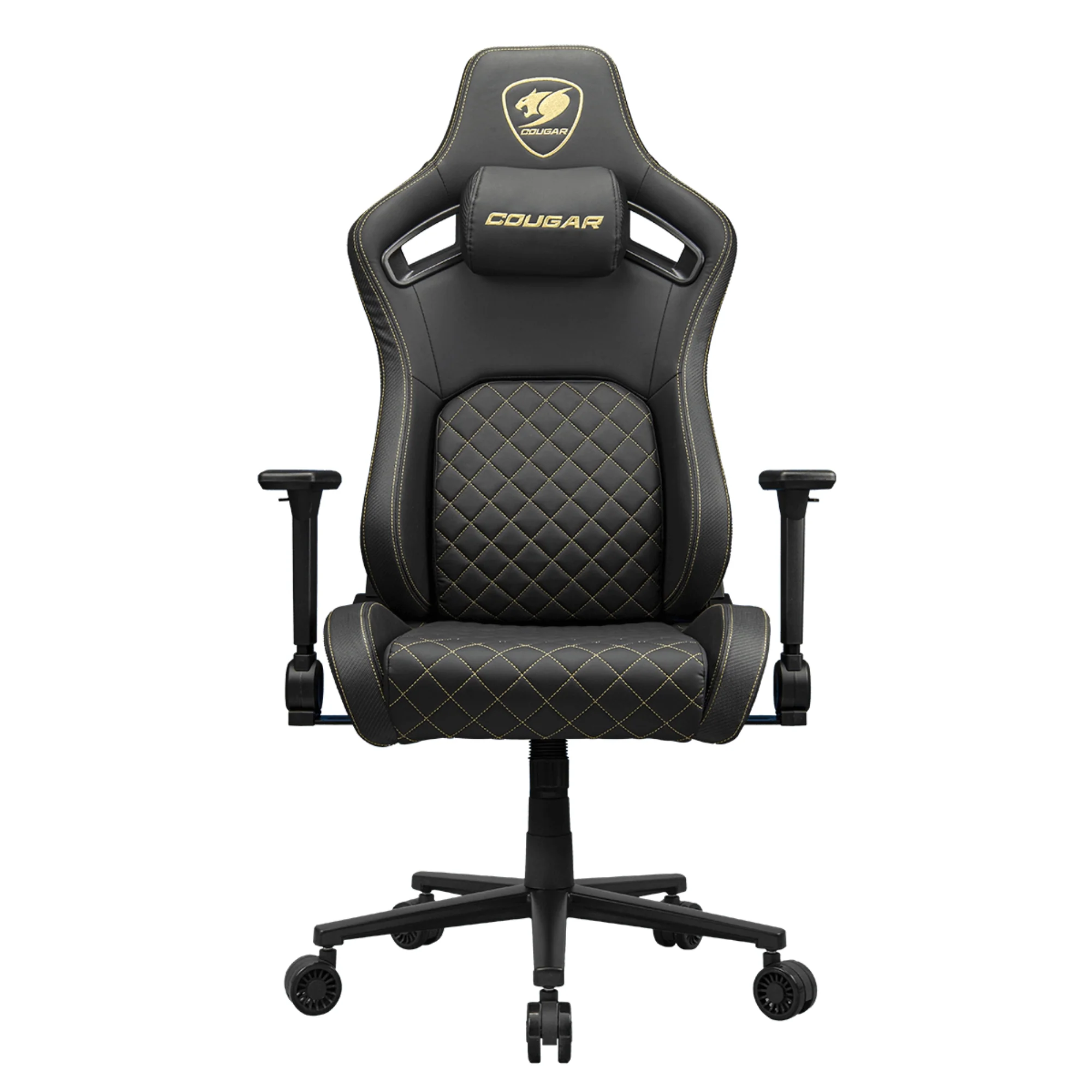 מושב גיימינג דמוי עור שחור Cougar Defensor Gold