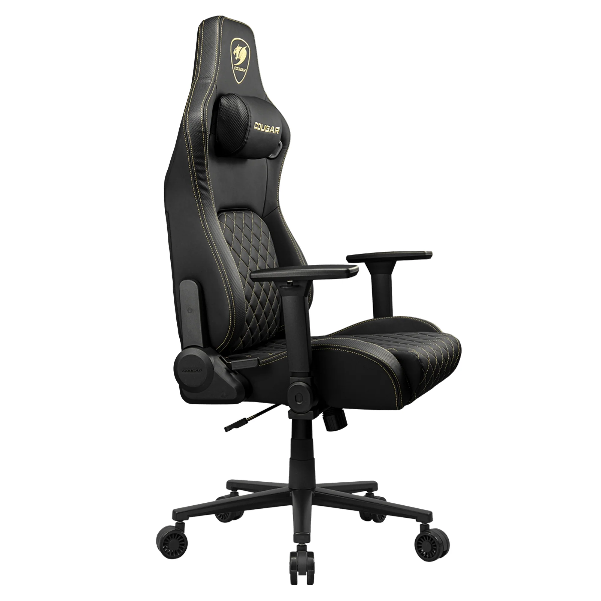 מושב גיימינג דמוי עור שחור Cougar Defensor Gold - Image 4