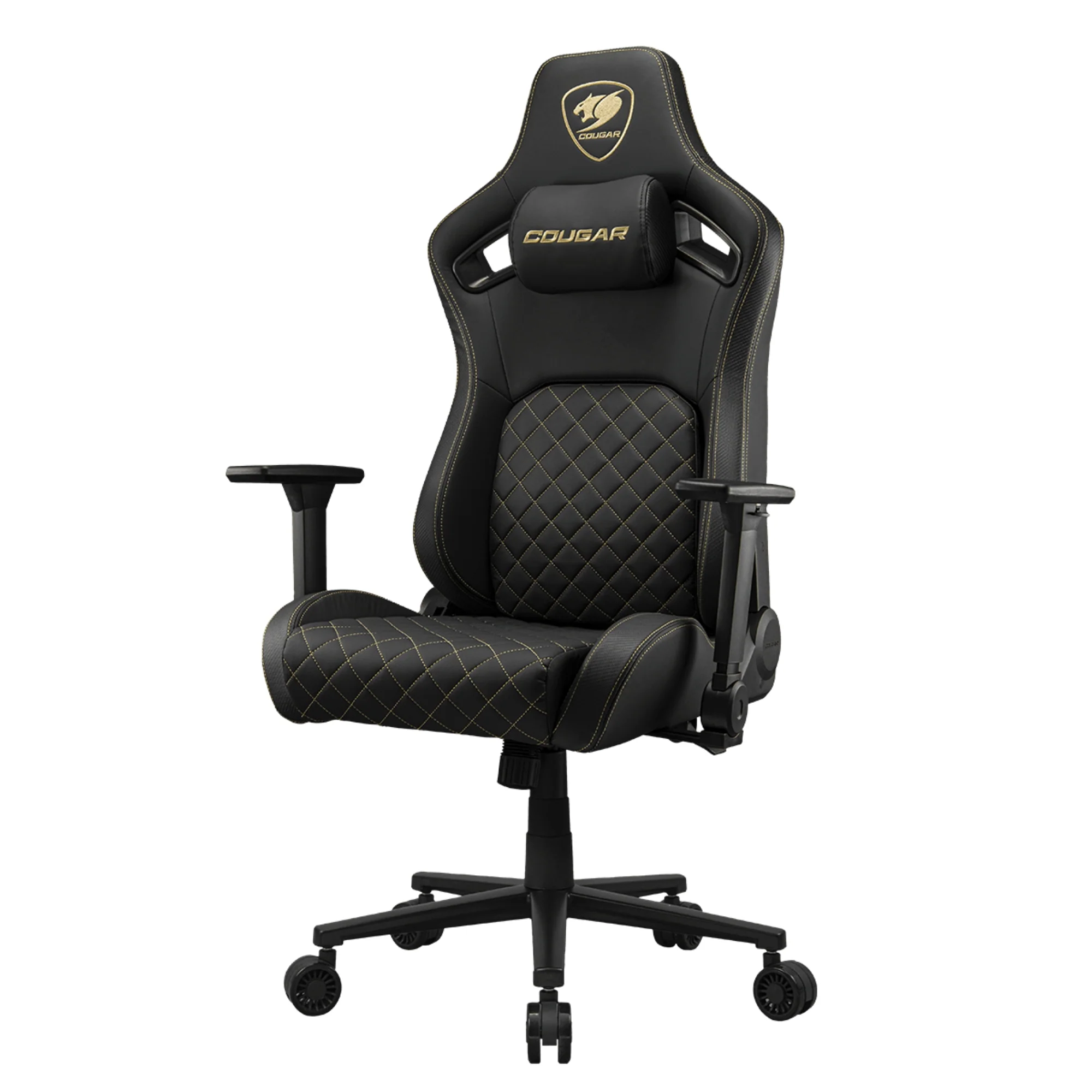 מושב גיימינג דמוי עור שחור Cougar Defensor Gold - Image 5