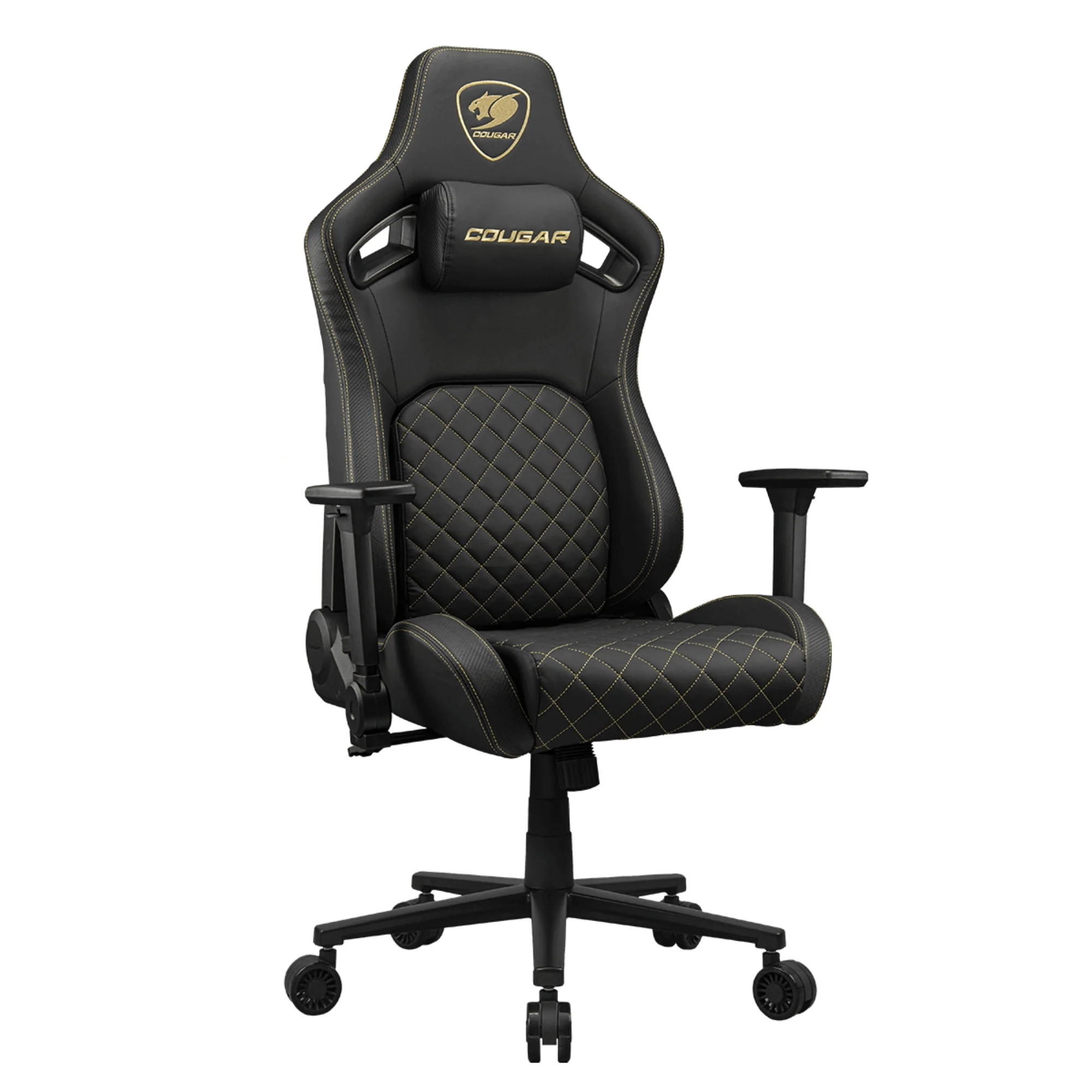 מושב גיימינג דמוי עור שחור Cougar Defensor Gold - Image 6