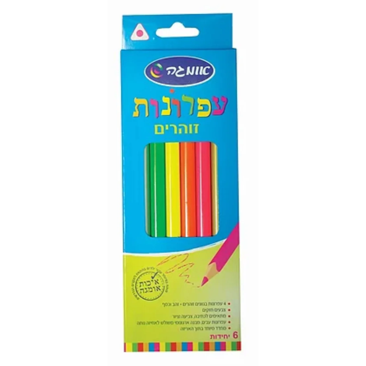 עפרונות אומגה עבים זוהרים- 6יח