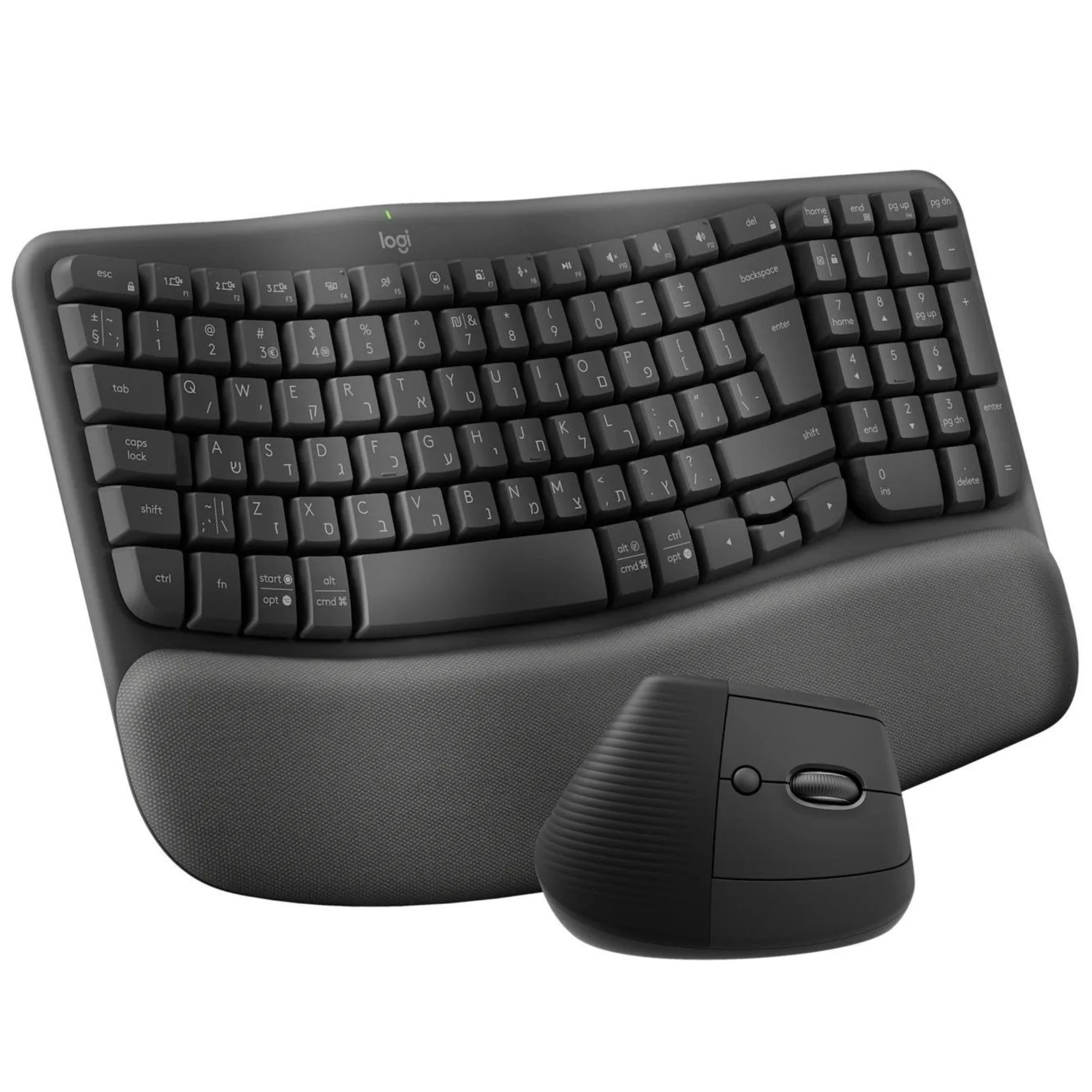 סט מקלדת ועכבר ארגונומיים Logitech Wave Keys and Lift Combo - Image 2