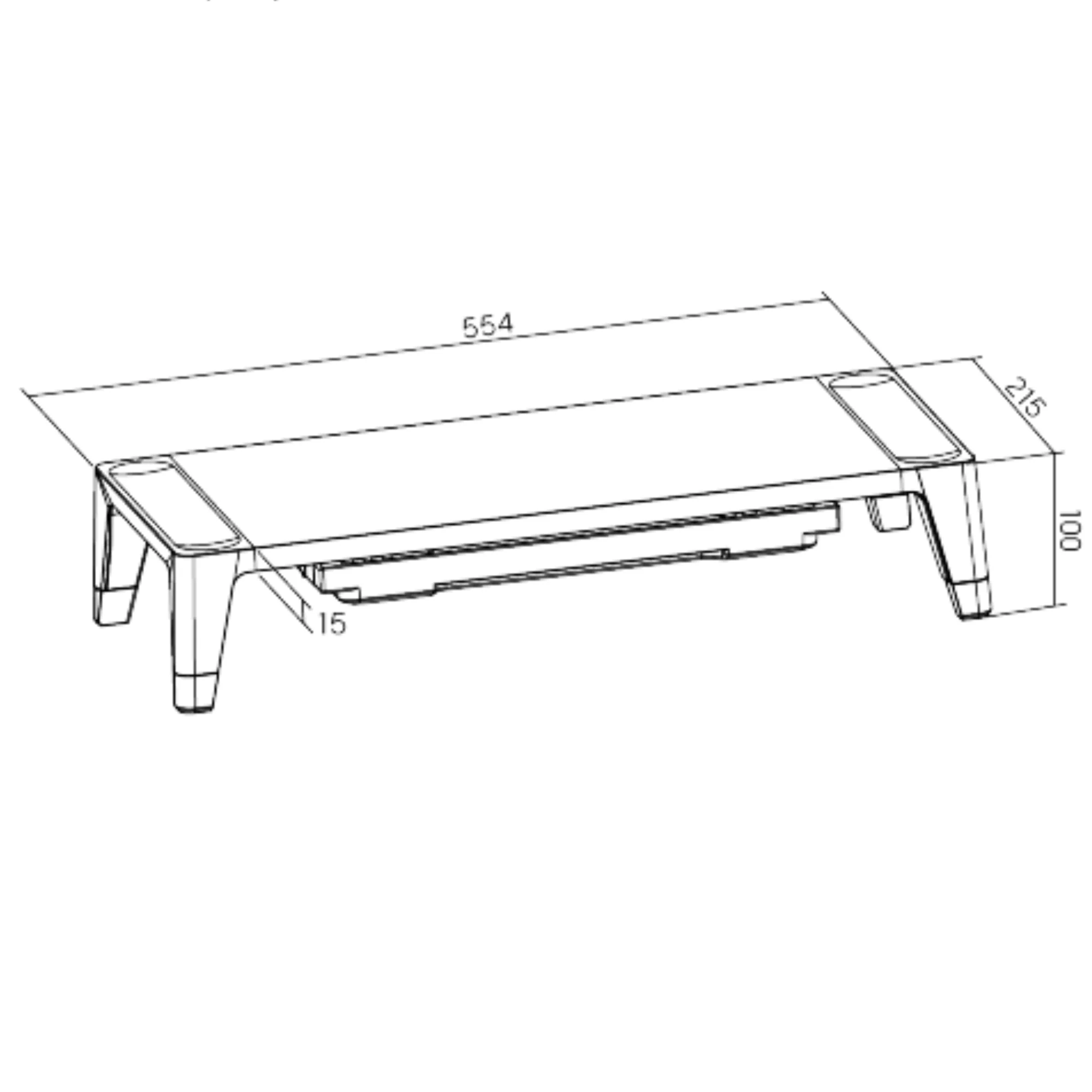 תושבת הגבהה למסך עם מגירה Lumi STB-143 - Image 4