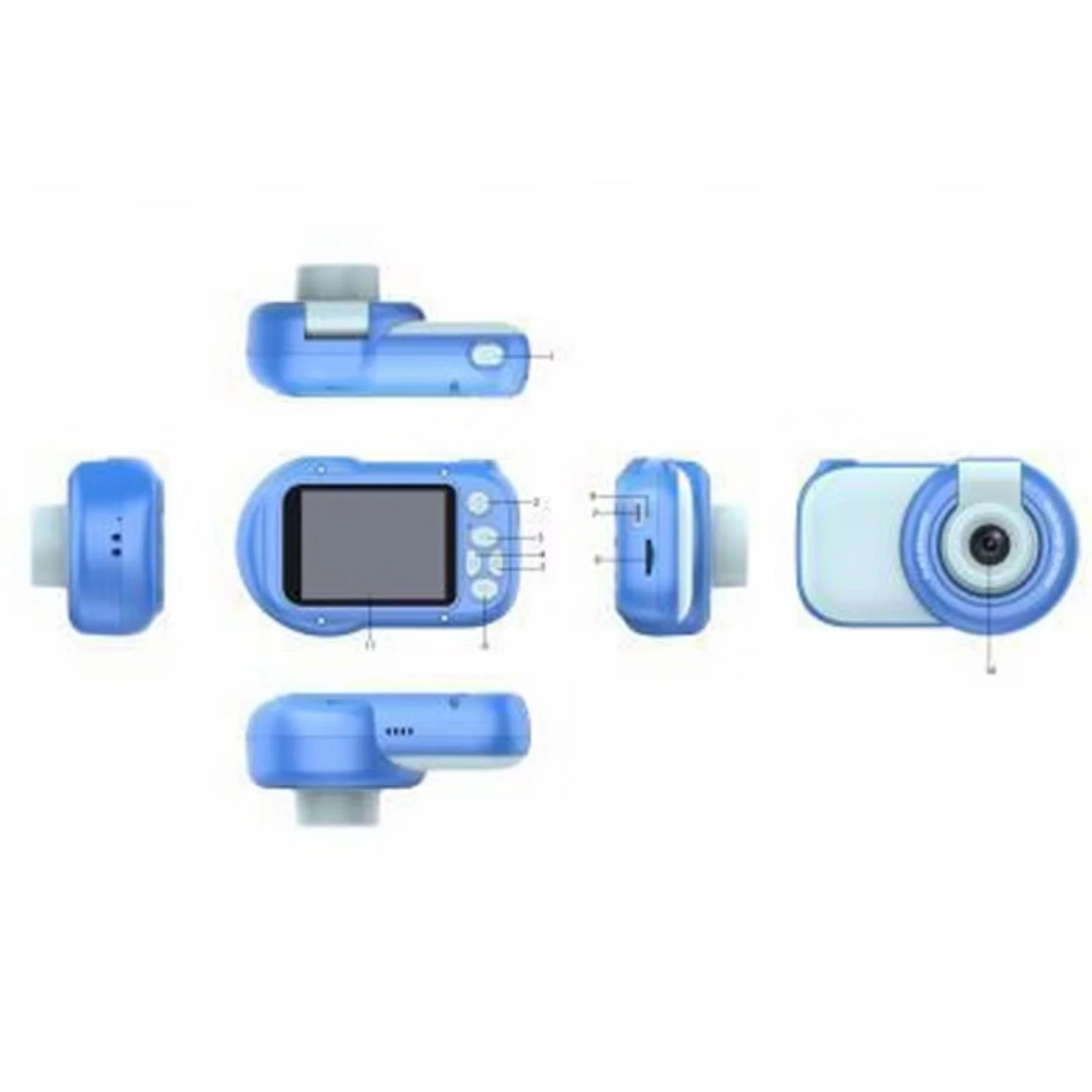 מצלמת ילדים מיני דיגיטלית PicPoc 8065 Dinosaur כחול - Image 5