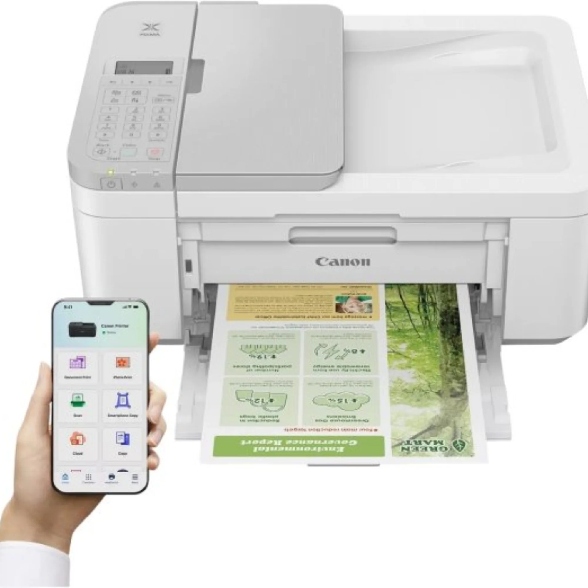 מדפסת דיו משולבת אלחוטית Canon Pixma TR4756I לבן - Image 3