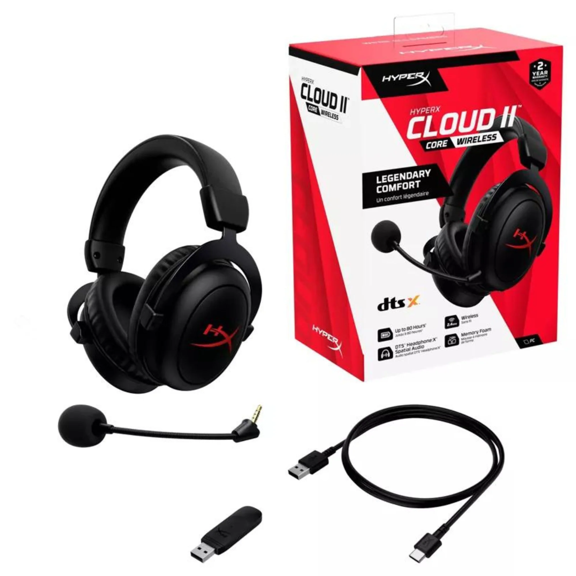 אוזניות גיימינג אלחוטיות - HyperX Cloud II Core - Image 6