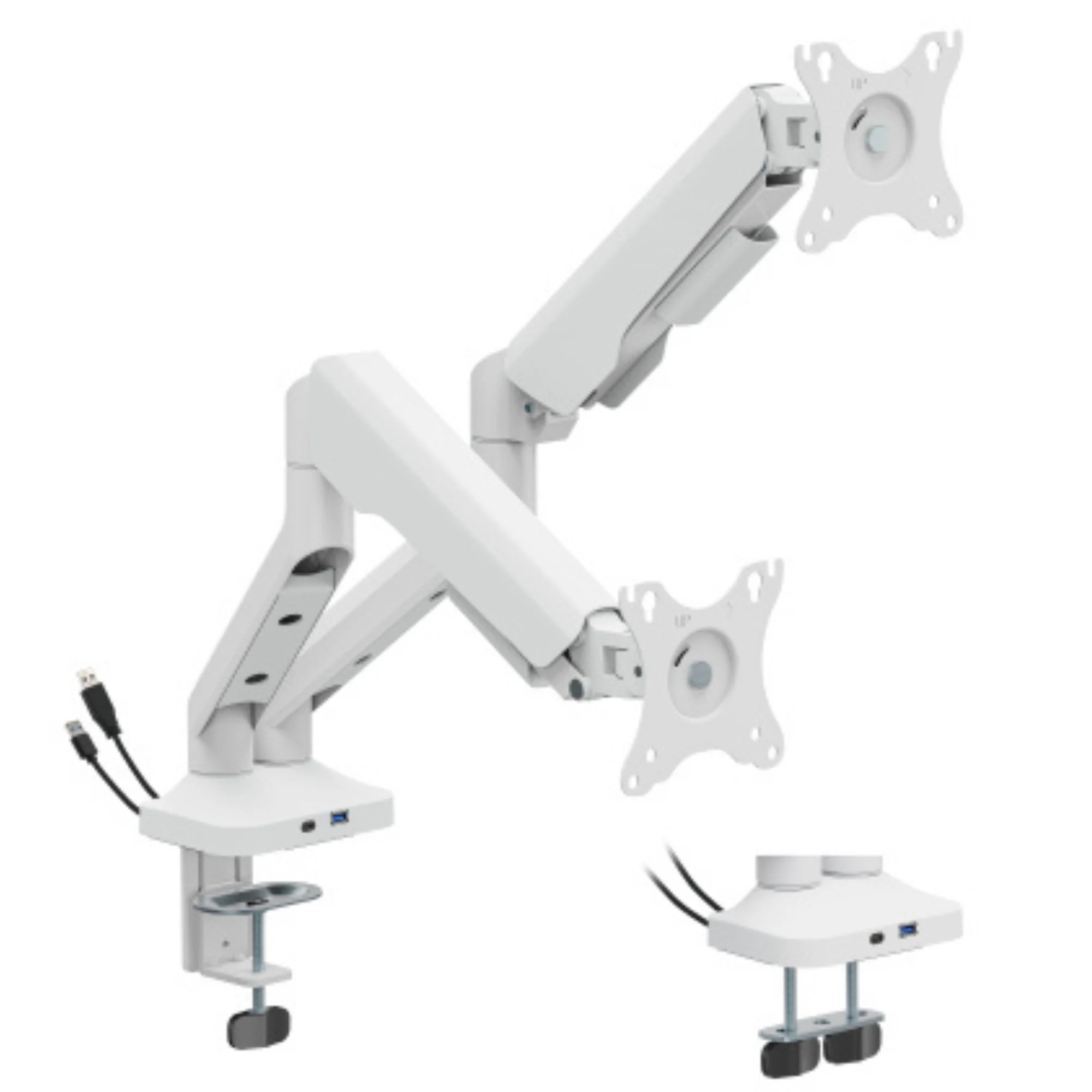 זרוע שולחנית לשני מסכים 17'-35' עם כניסת Lumi Type C+USB