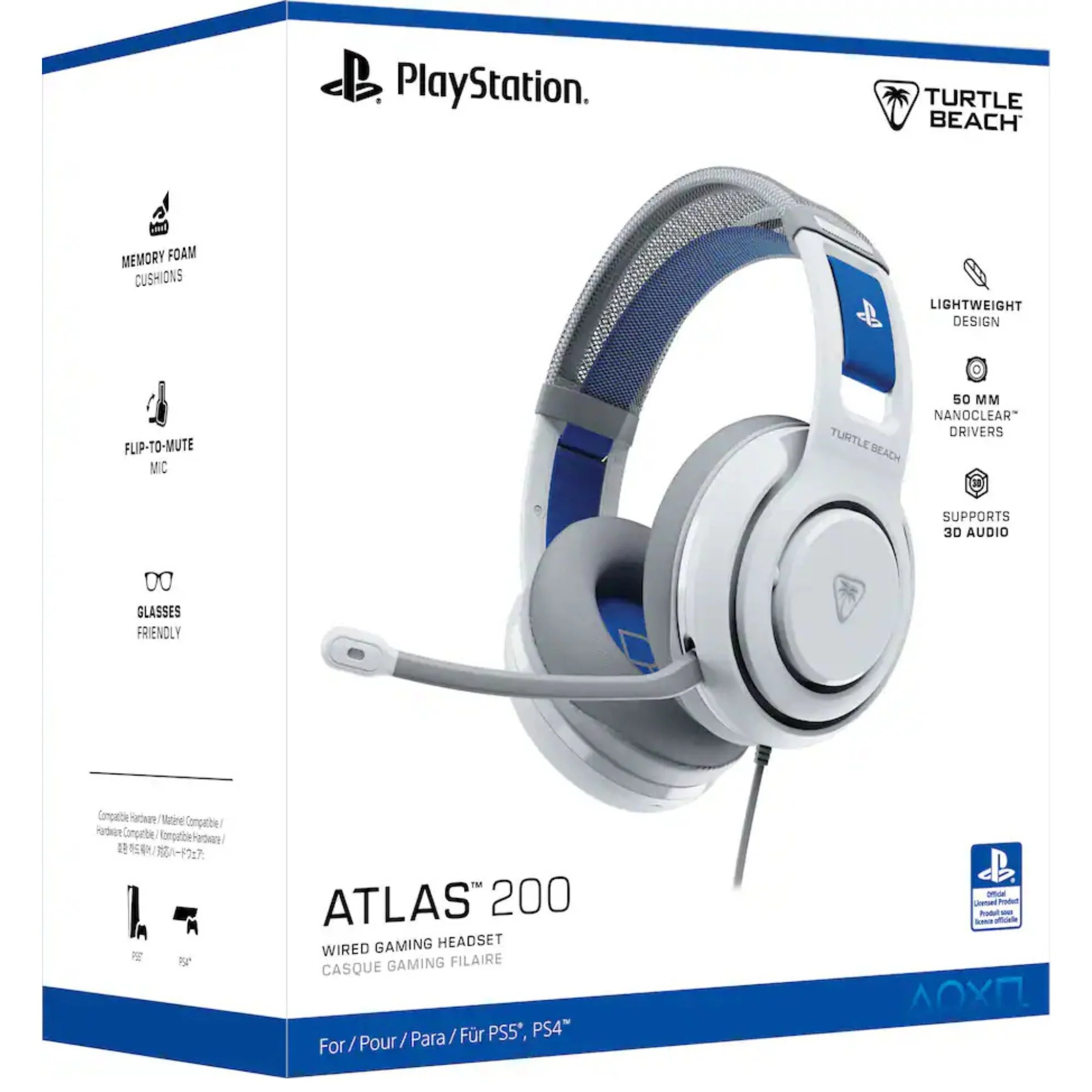 אוזניות גיימינג חוטיות Turtle Beach Atlas 200 For PS4/PS5 לבן - Image 6