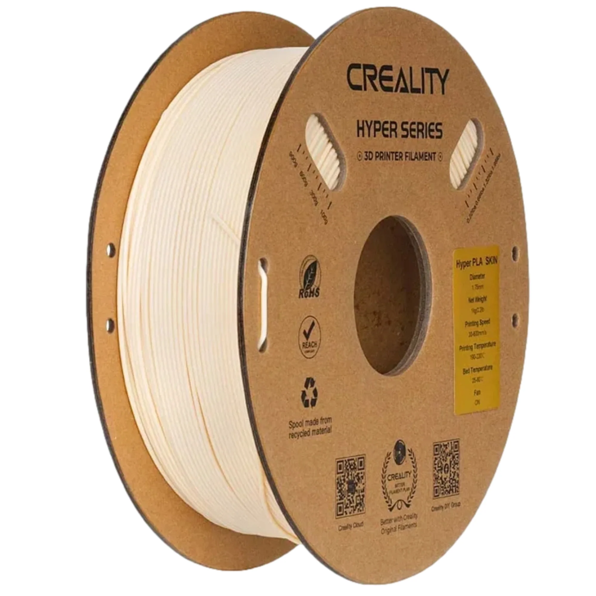 סליל הדפסה (פילמנט) לבן 1.75 מ"מ/1 ק"ג דגם Creality Hyper PLA - Image 2