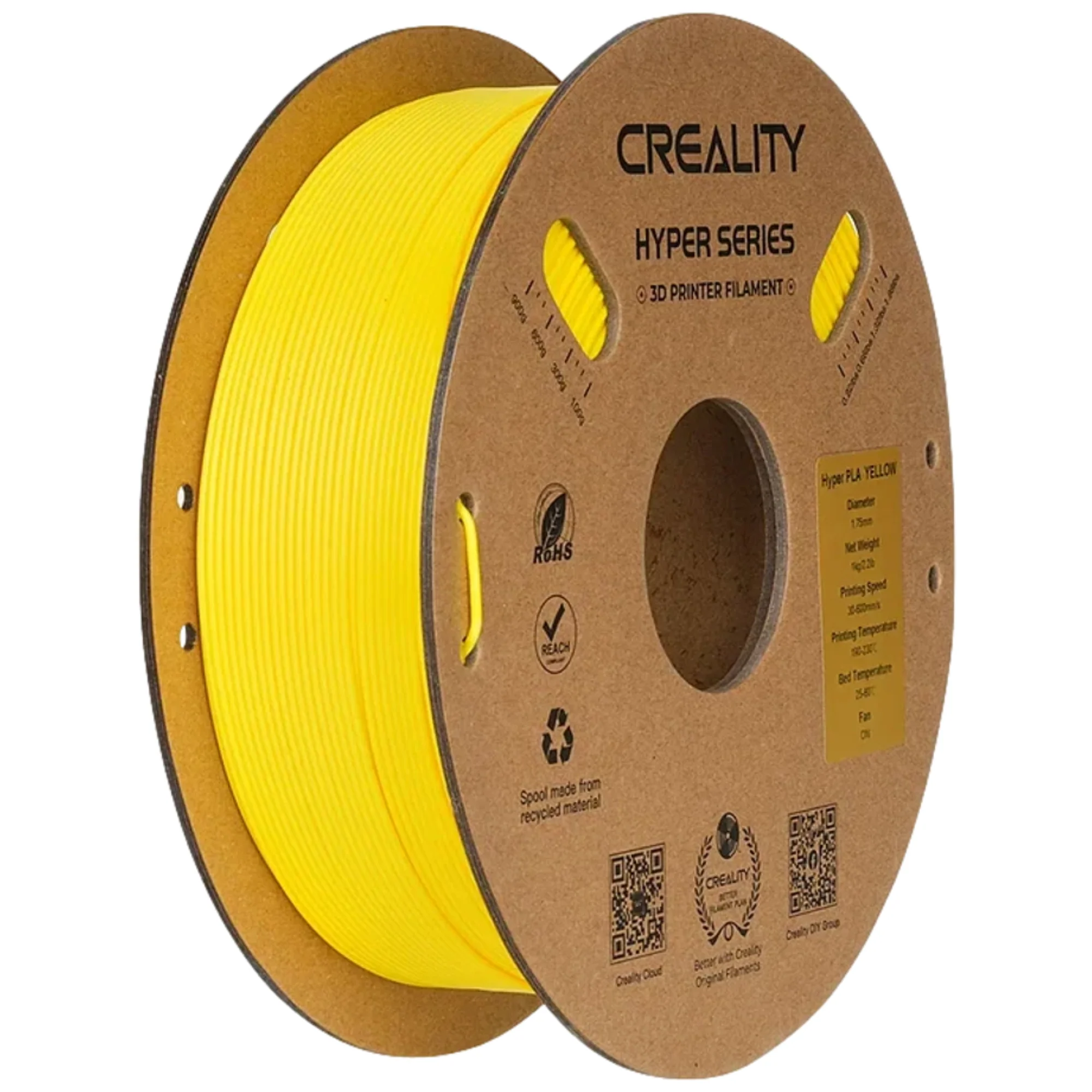 סליל הדפסה (פילמנט) לבן 1.75 מ"מ/1 ק"ג דגם Creality Hyper PLA - Image 3