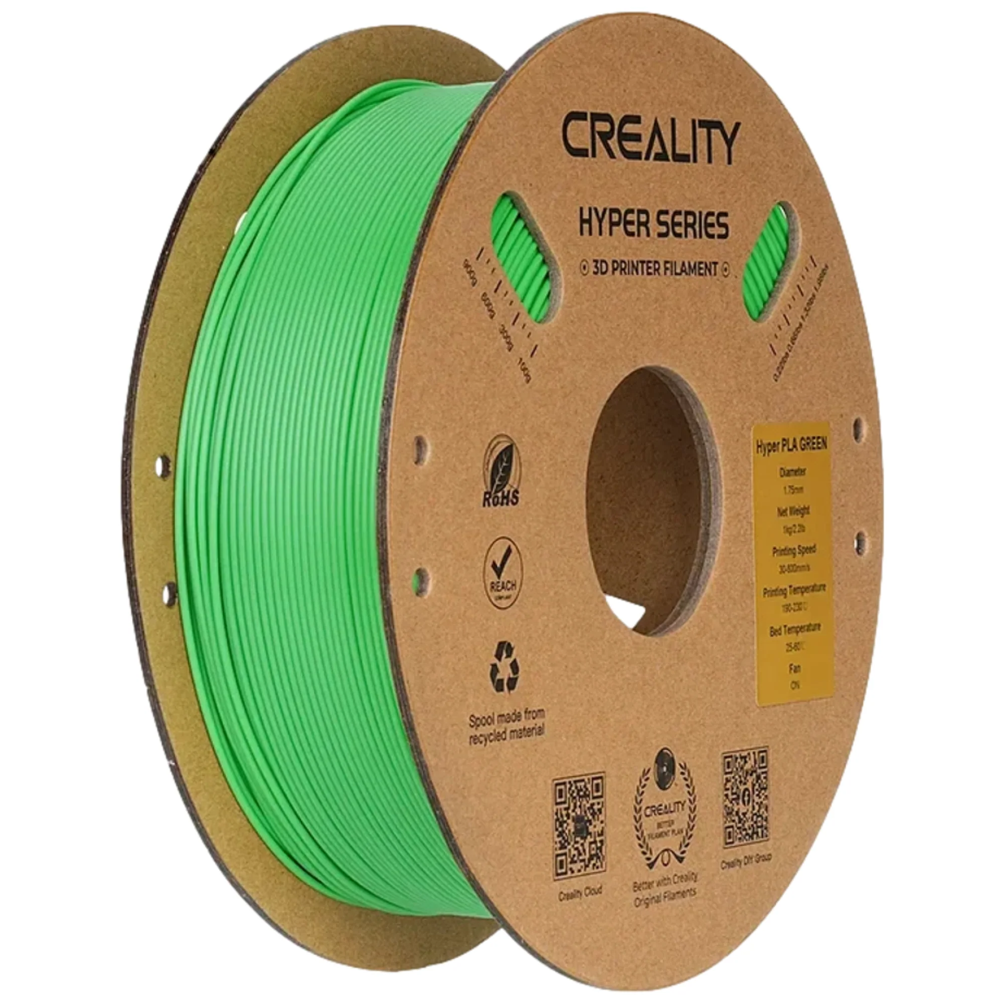 סליל הדפסה (פילמנט) לבן 1.75 מ"מ/1 ק"ג דגם Creality Hyper PLA - Image 4