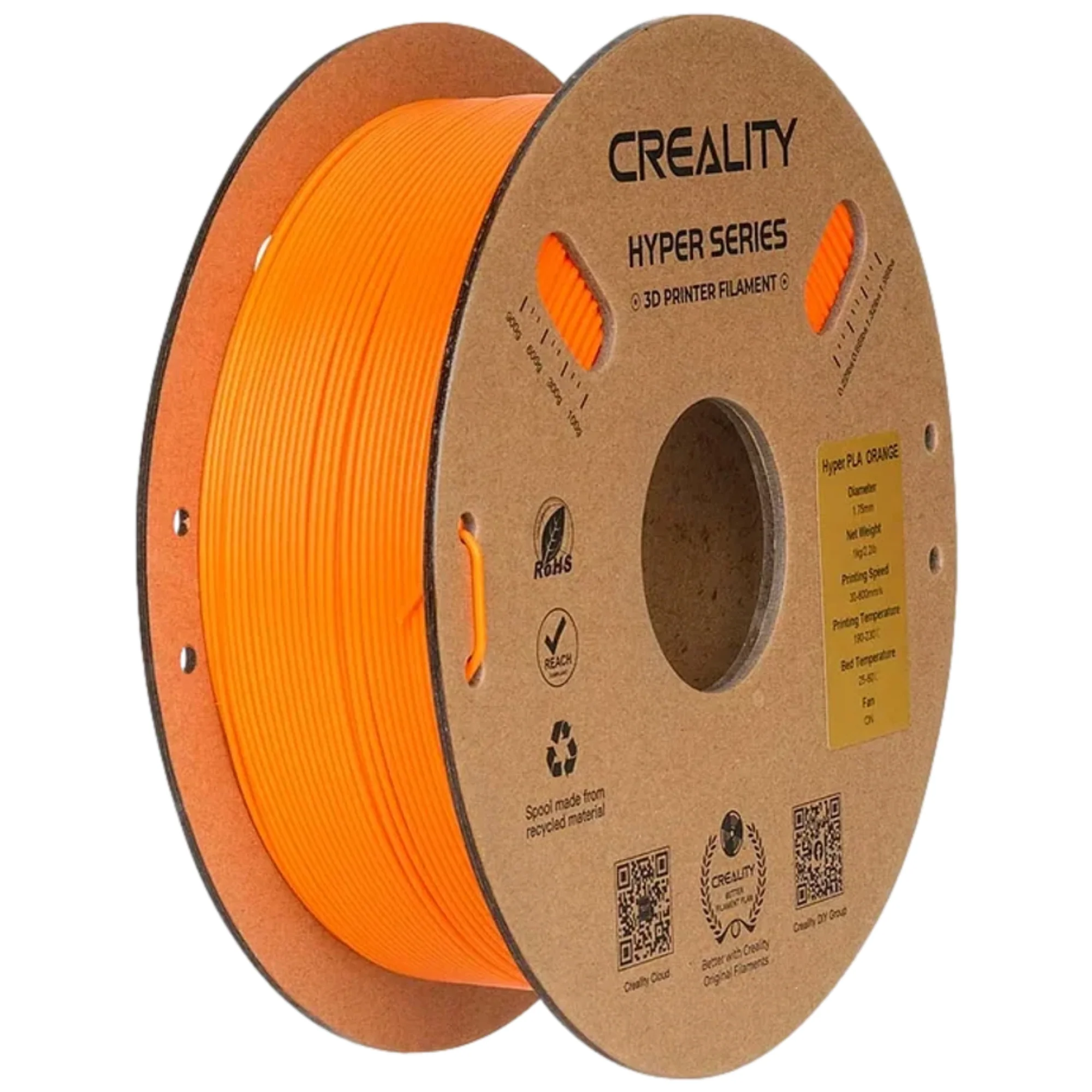 סליל הדפסה (פילמנט) לבן 1.75 מ"מ/1 ק"ג דגם Creality Hyper PLA - Image 6