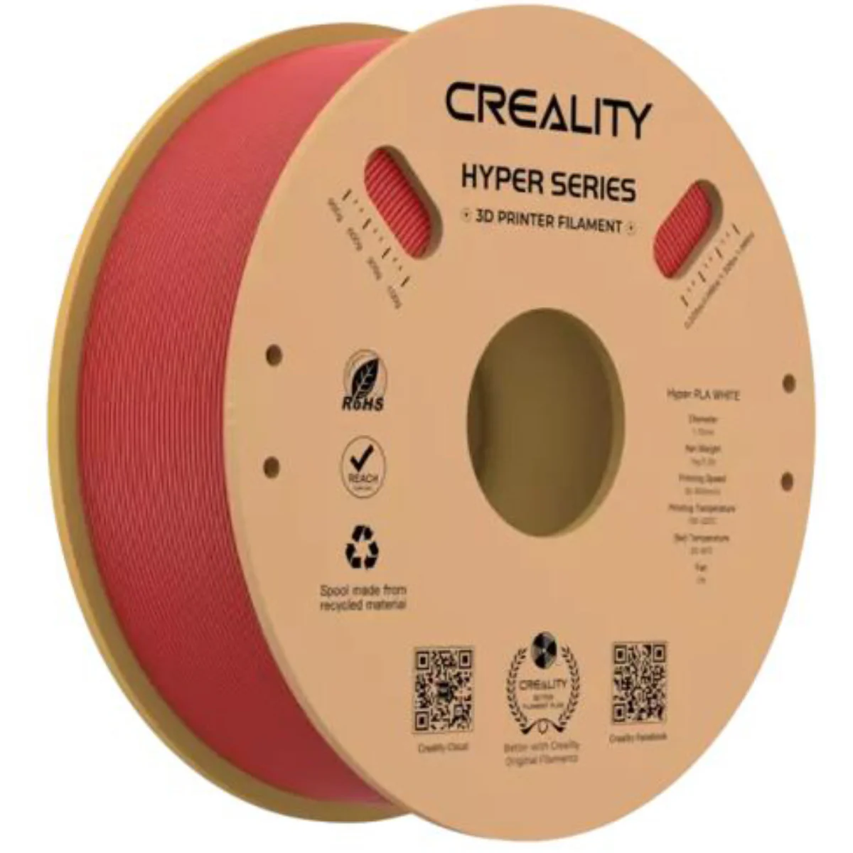 סליל הדפסה (פילמנט) לבן 1.75 מ"מ/1 ק"ג דגם Creality Hyper PLA - Image 9