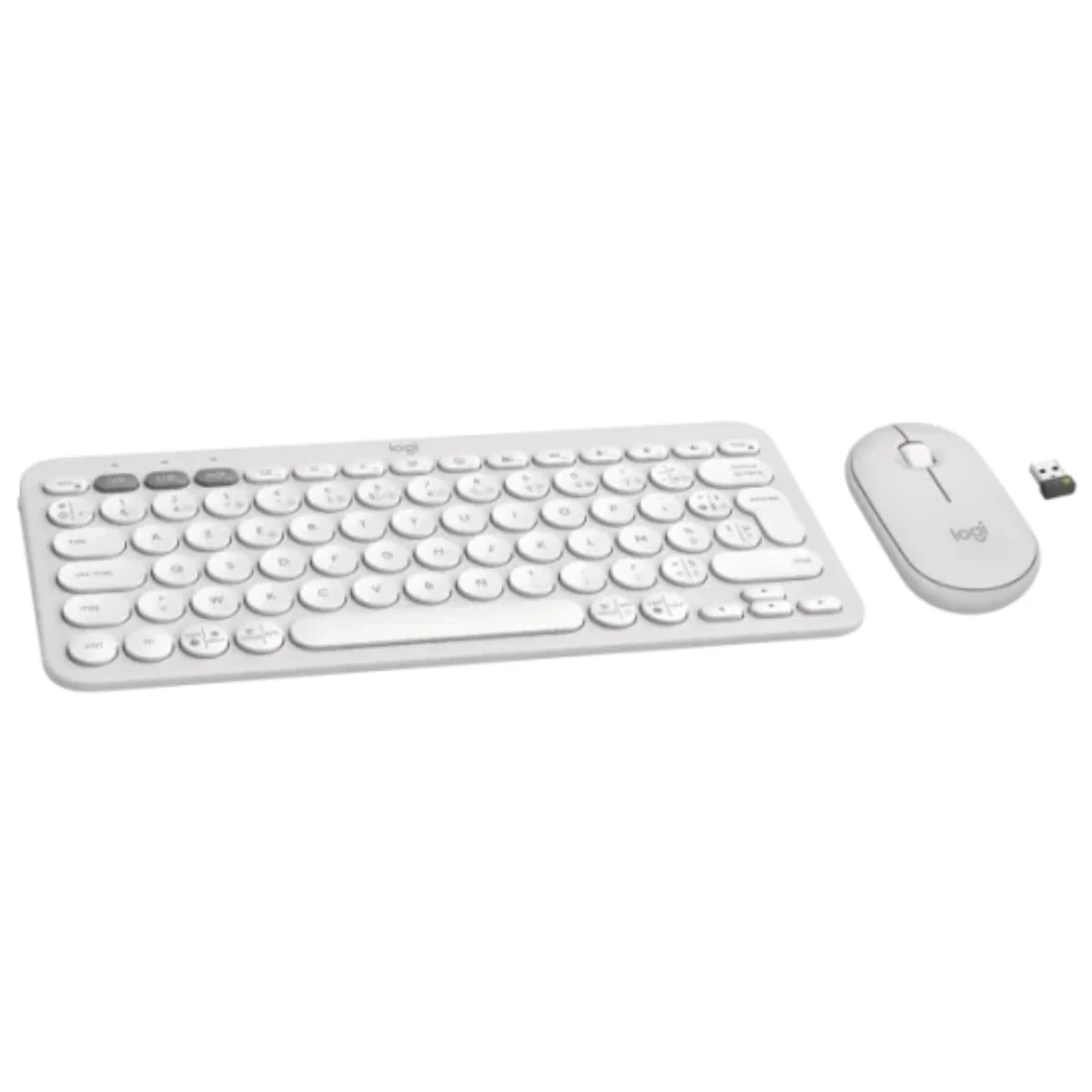 סט מקלדת ועכבר אלחוטי Logitech M350S + K380S - לבן