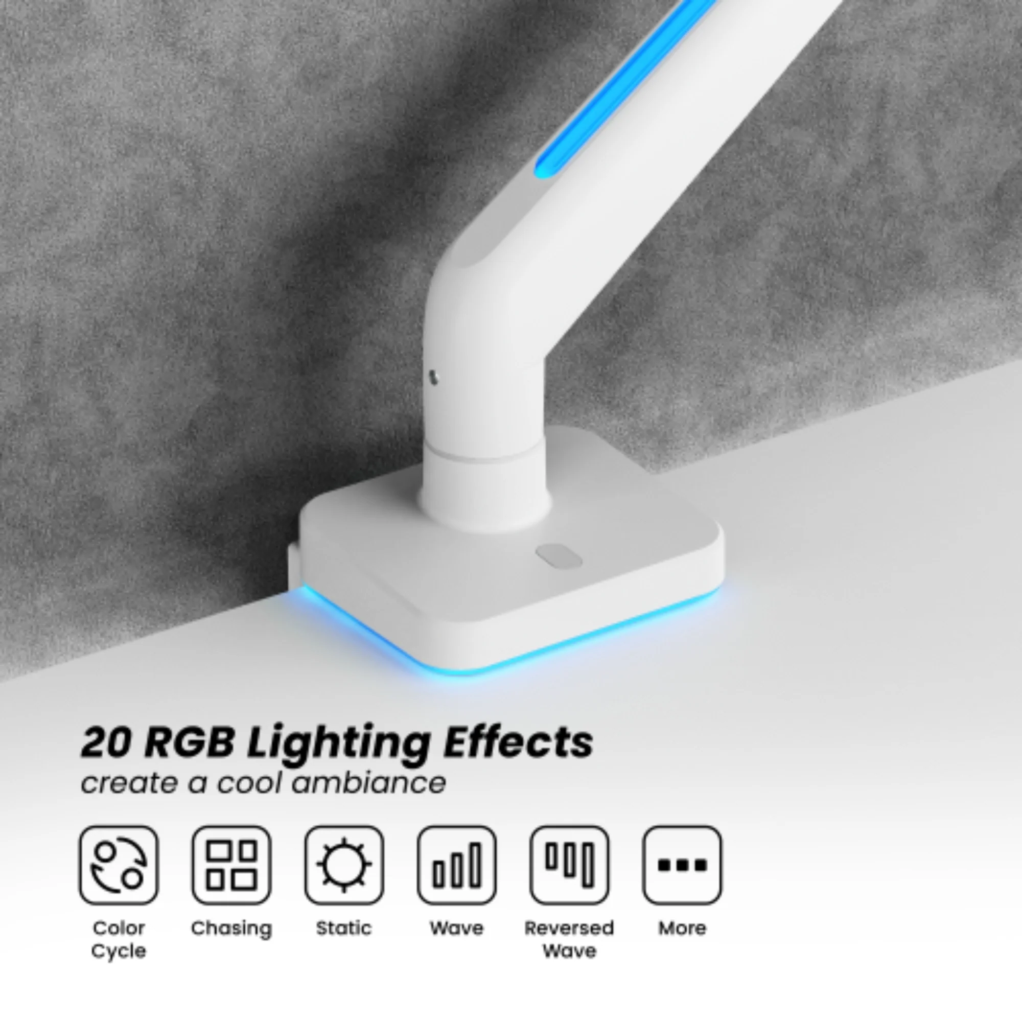 זרוע שולחנית גיימינג 17'-49' עם תאורת Lumi LDT85-C012L RGB - Image 4