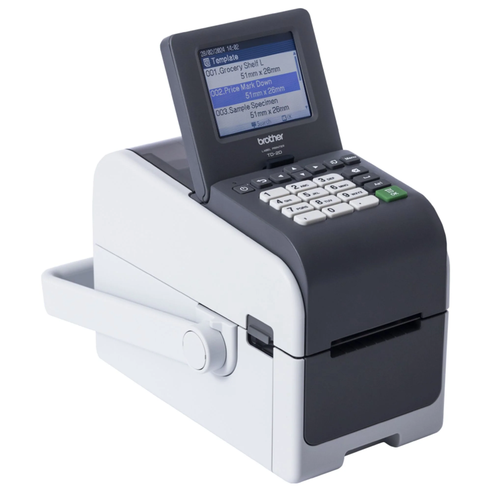 מדפסת תוויות שולחנית בגודל 51 מ"מ  Brother TD-2350DSAH300 300dpi