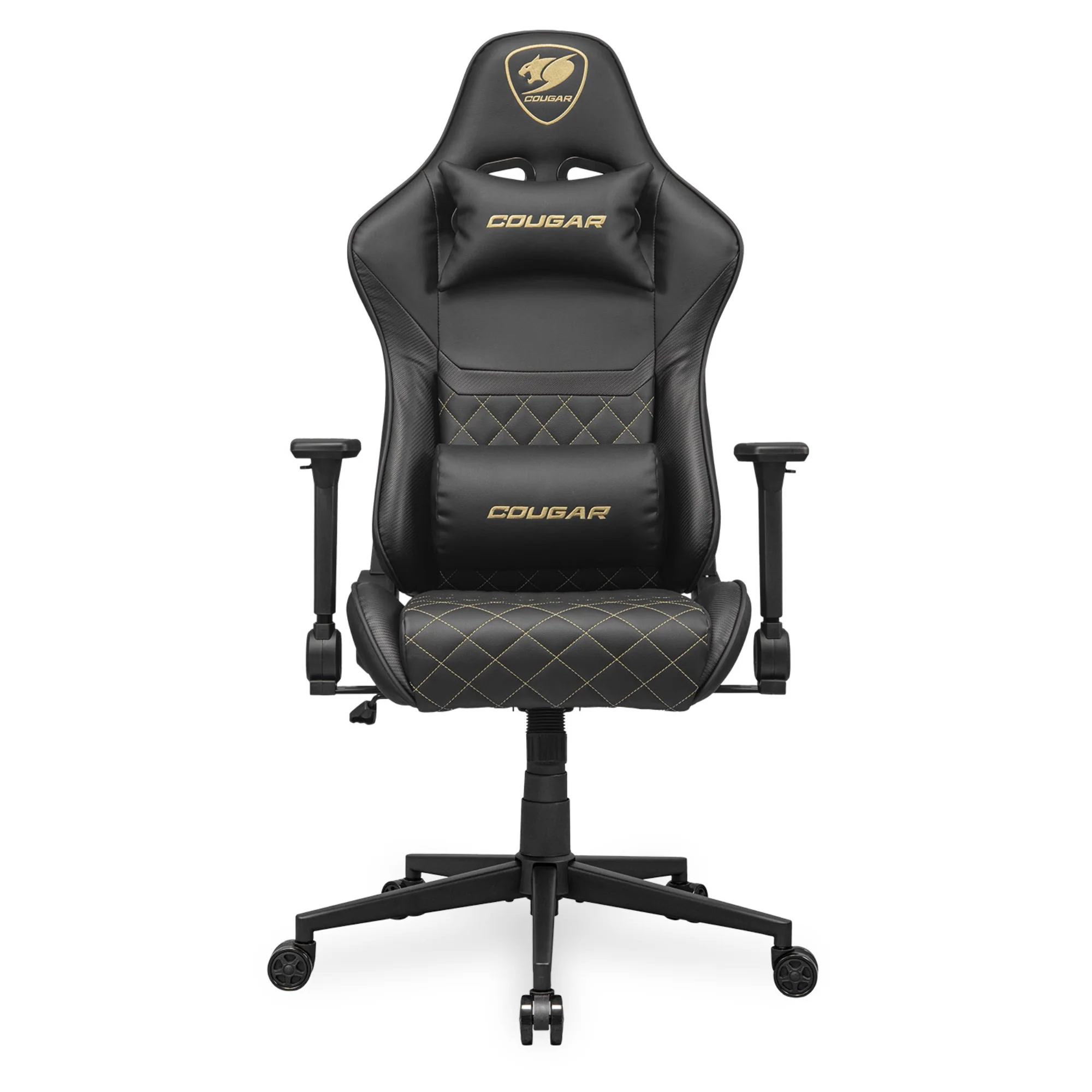 מושב גיימינג דמוי עור שחור Cougar Armor One V2 Gold