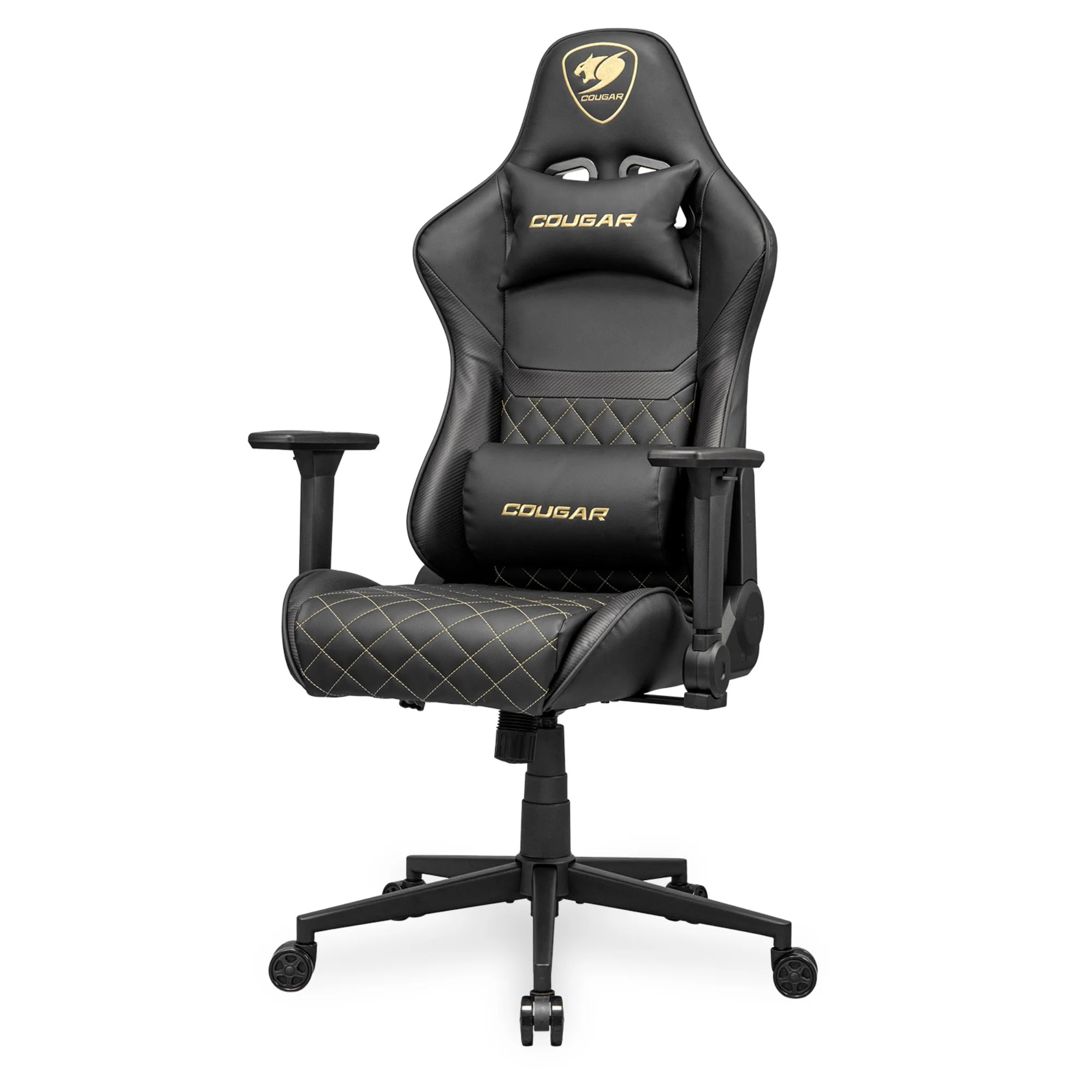 מושב גיימינג דמוי עור שחור Cougar Armor One V2 Gold - Image 6