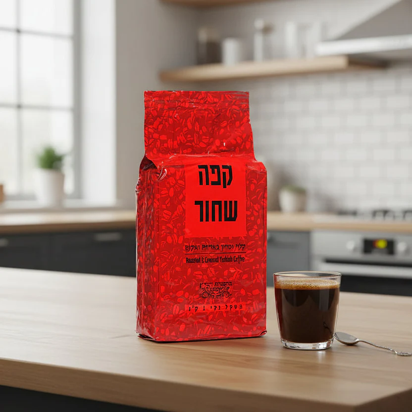 קפה שחור מוסדי עלית 1 ק``ג אריזה וואקום אדומה - Image 2