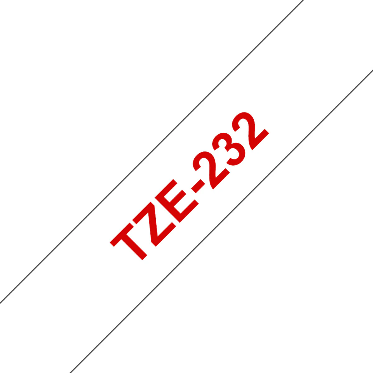 סרט אדום על רקע לבן 12 מ"מ TZE232 - Image 3