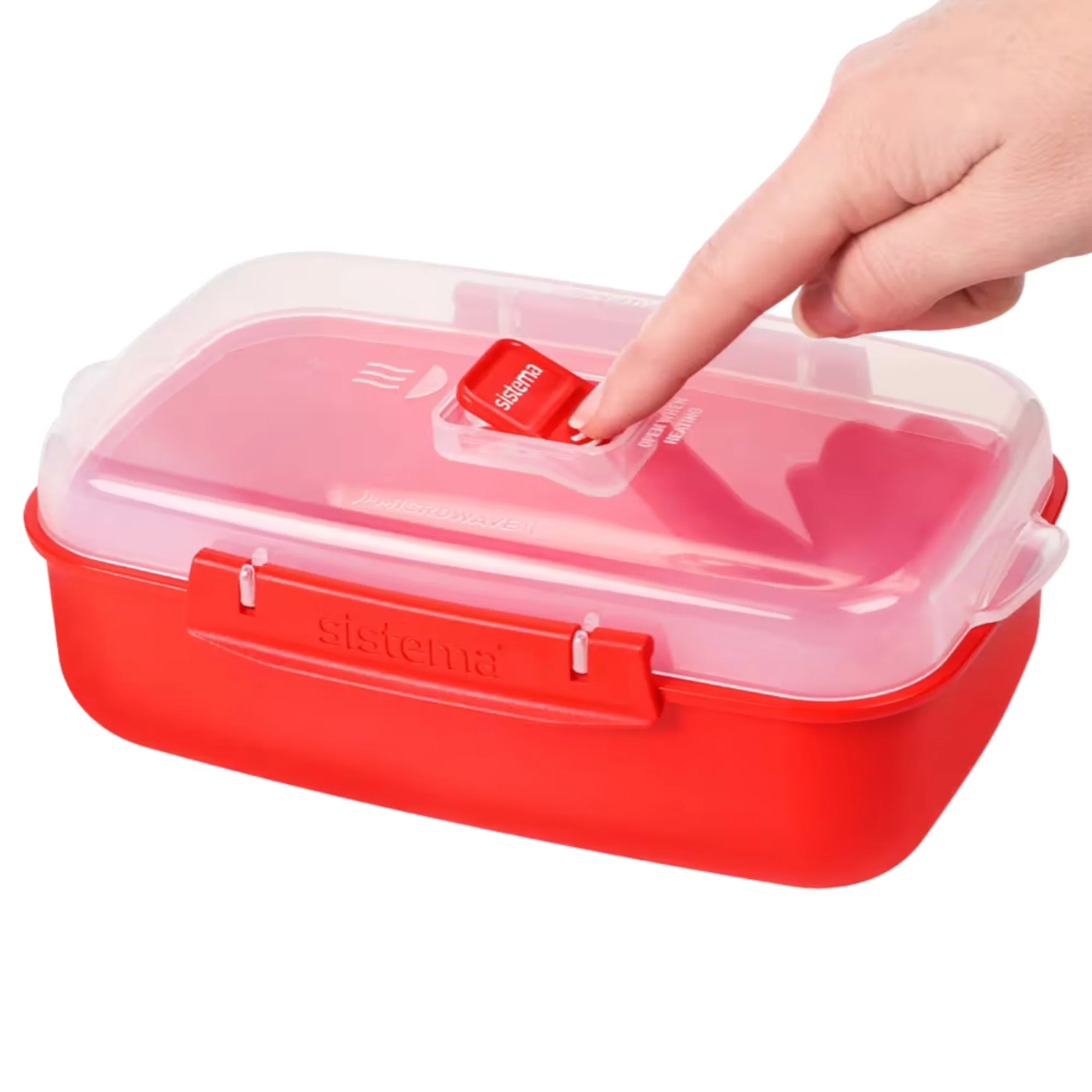 קופסת בישול מלבנית 1.25 ליטר Sistema אדום - Image 2