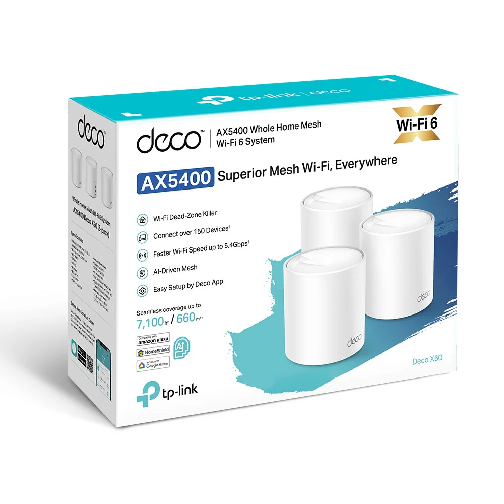 שלישיית מגדלי טווח - Deco X60 AX5400 Mesh Wi-Fi 6 Tp-Link - Image 3