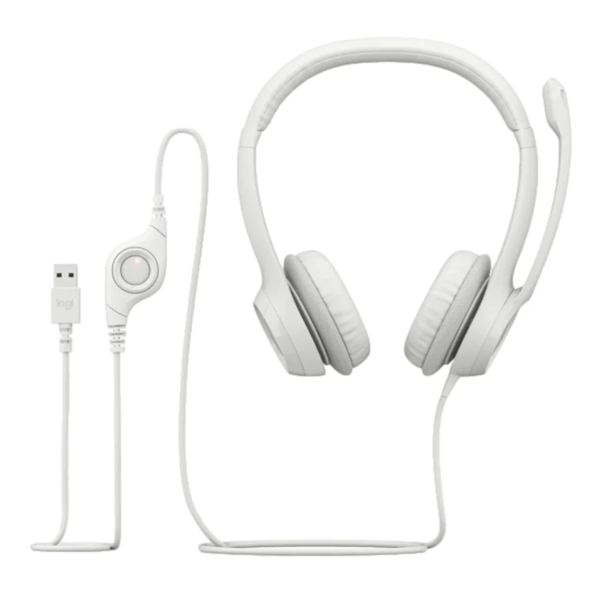 אוזניות ומיקרופון Logitech H390 לבן - Image 2