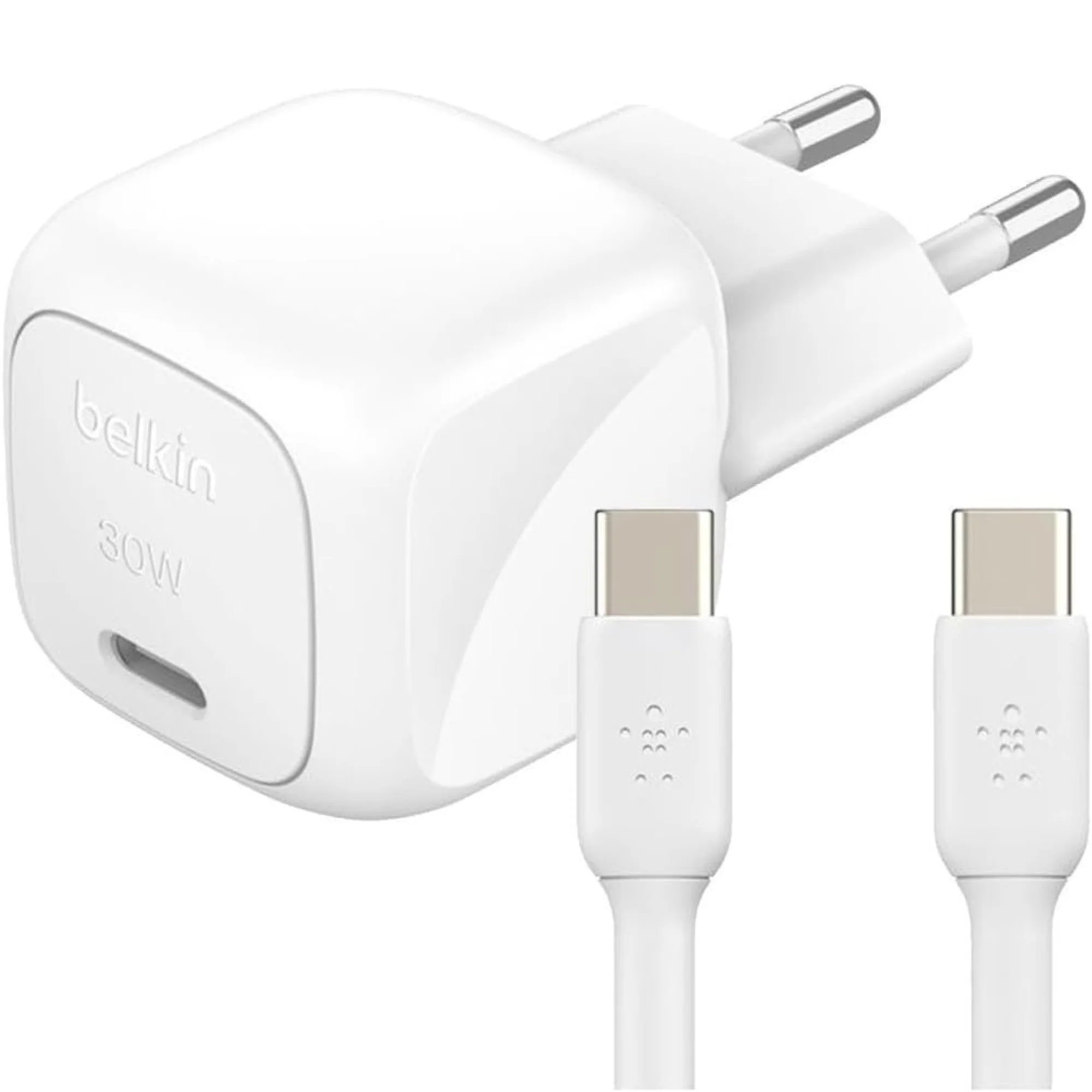 מטען קיר קומפקטי 30W USB-C כולל כבל 1מטר Belkin