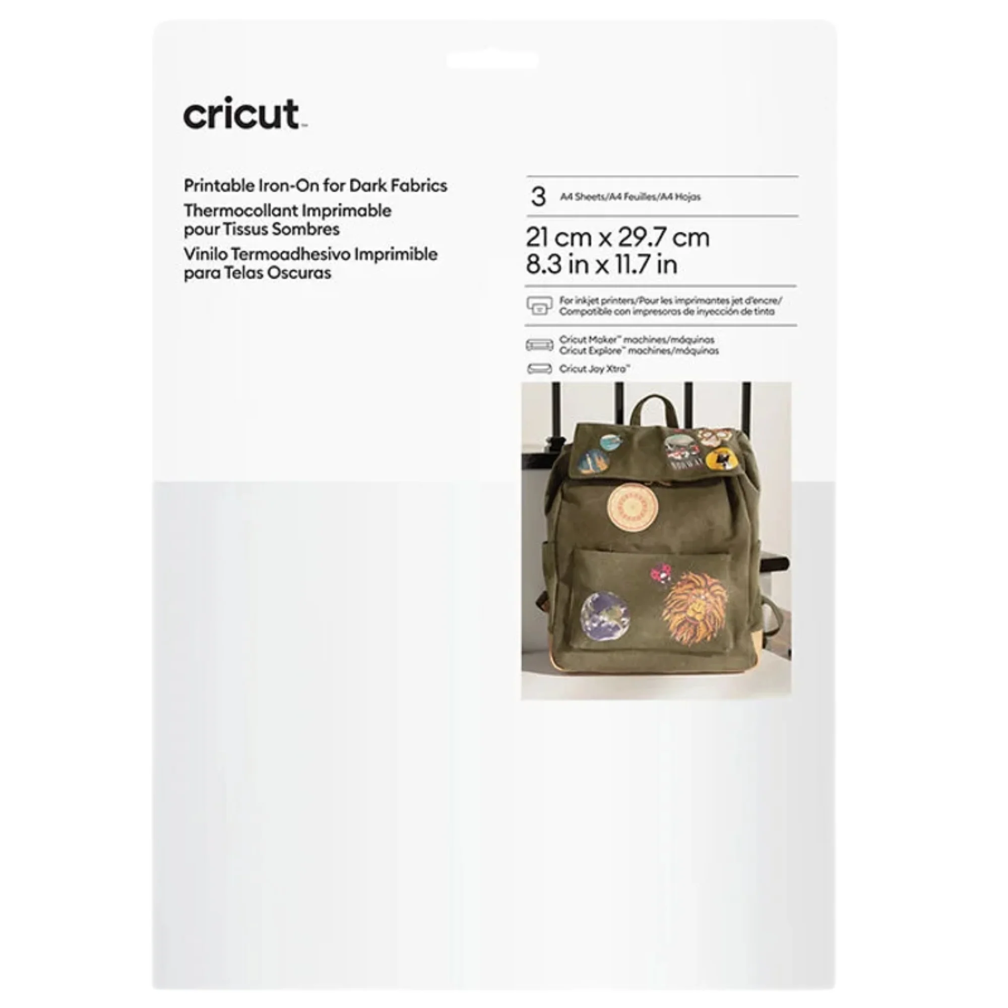 דפי גיהוץ להדפסה Cricut Printable Iron-On Dark Fabrics