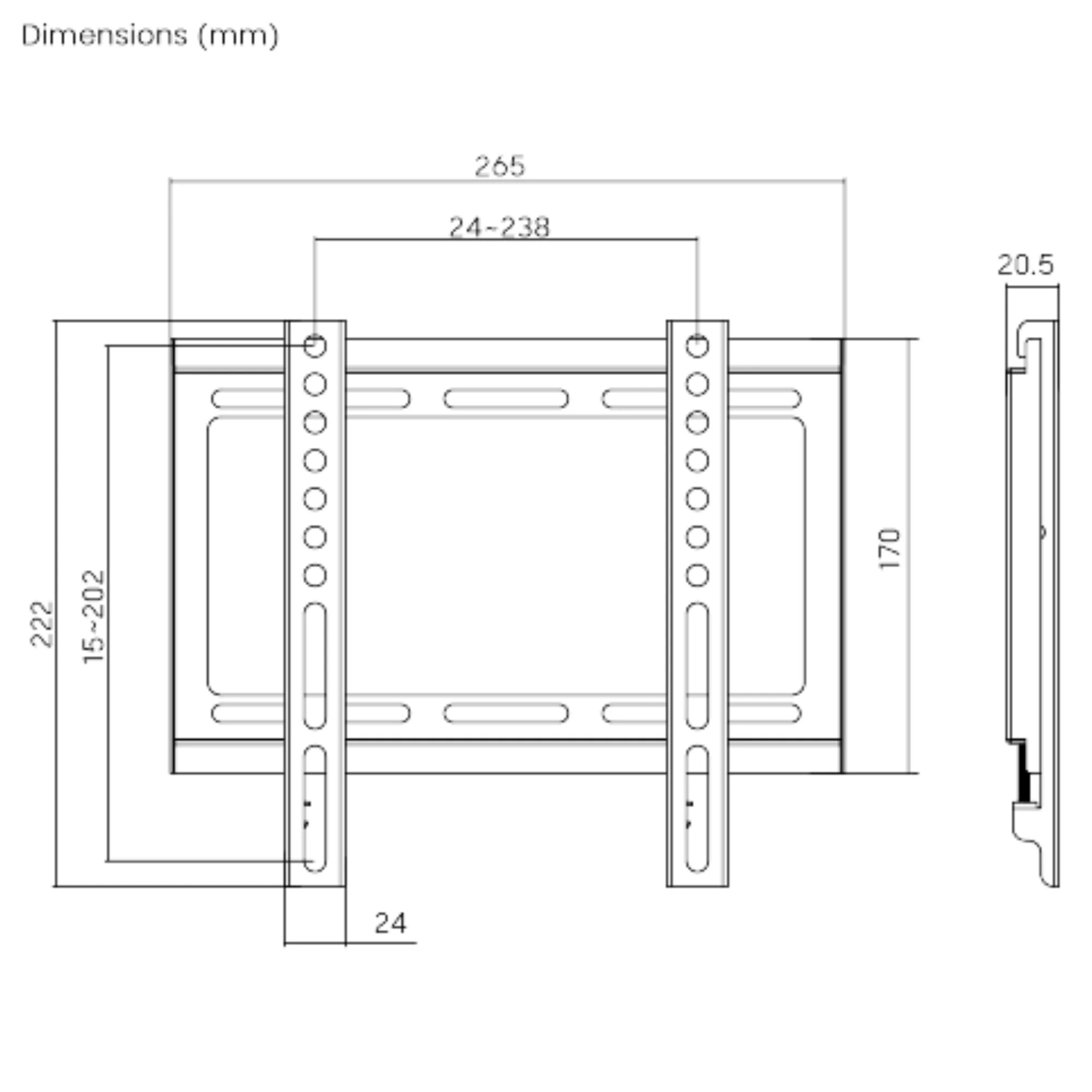 תושבת קיר צמודה 23-42" Lumi KL22G-22F - Image 2