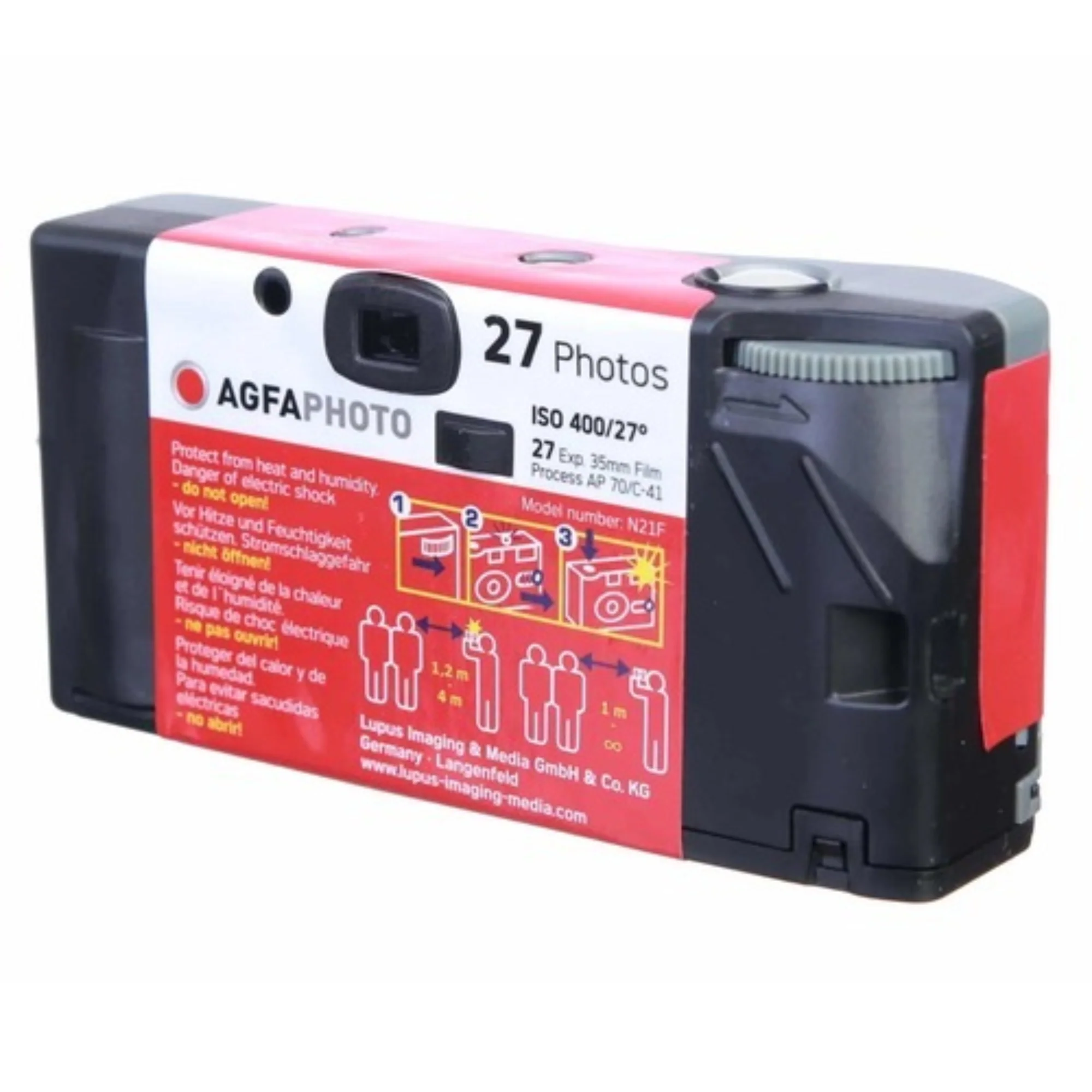 מצלמה חד פעמית 27 תמונות Agfa Lebox Camera Flash N21f - Image 3