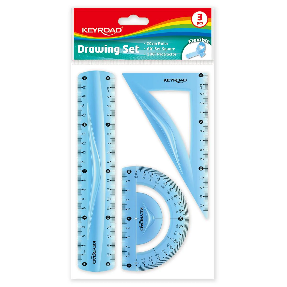 סט הנדסה גמיש 3 חלקים Keyroad כחול